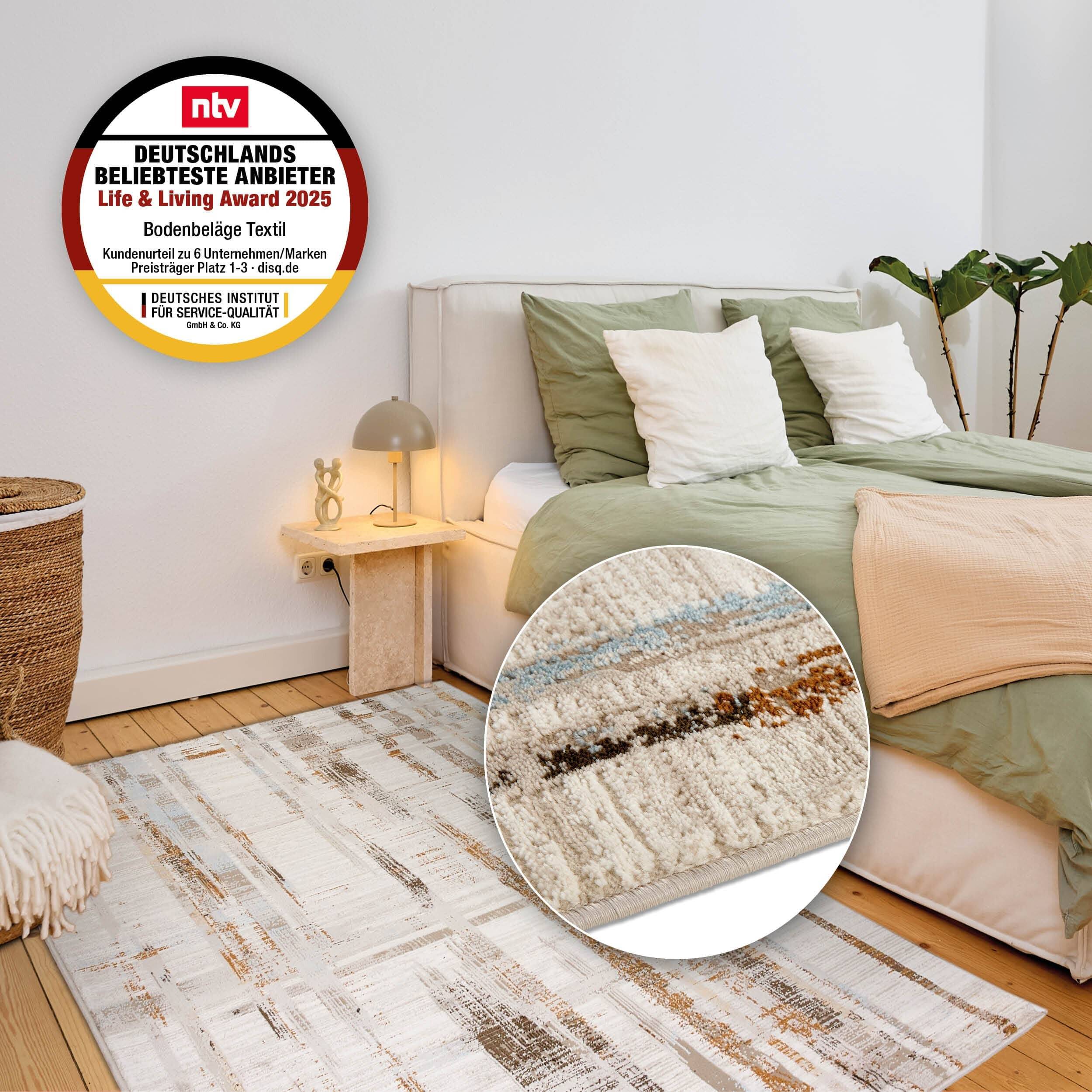 Vintageteppich Jules D.252 C. 043 Striche grau-beige Vintageteppich Jules D.252 C. 043 Striche grau-beige