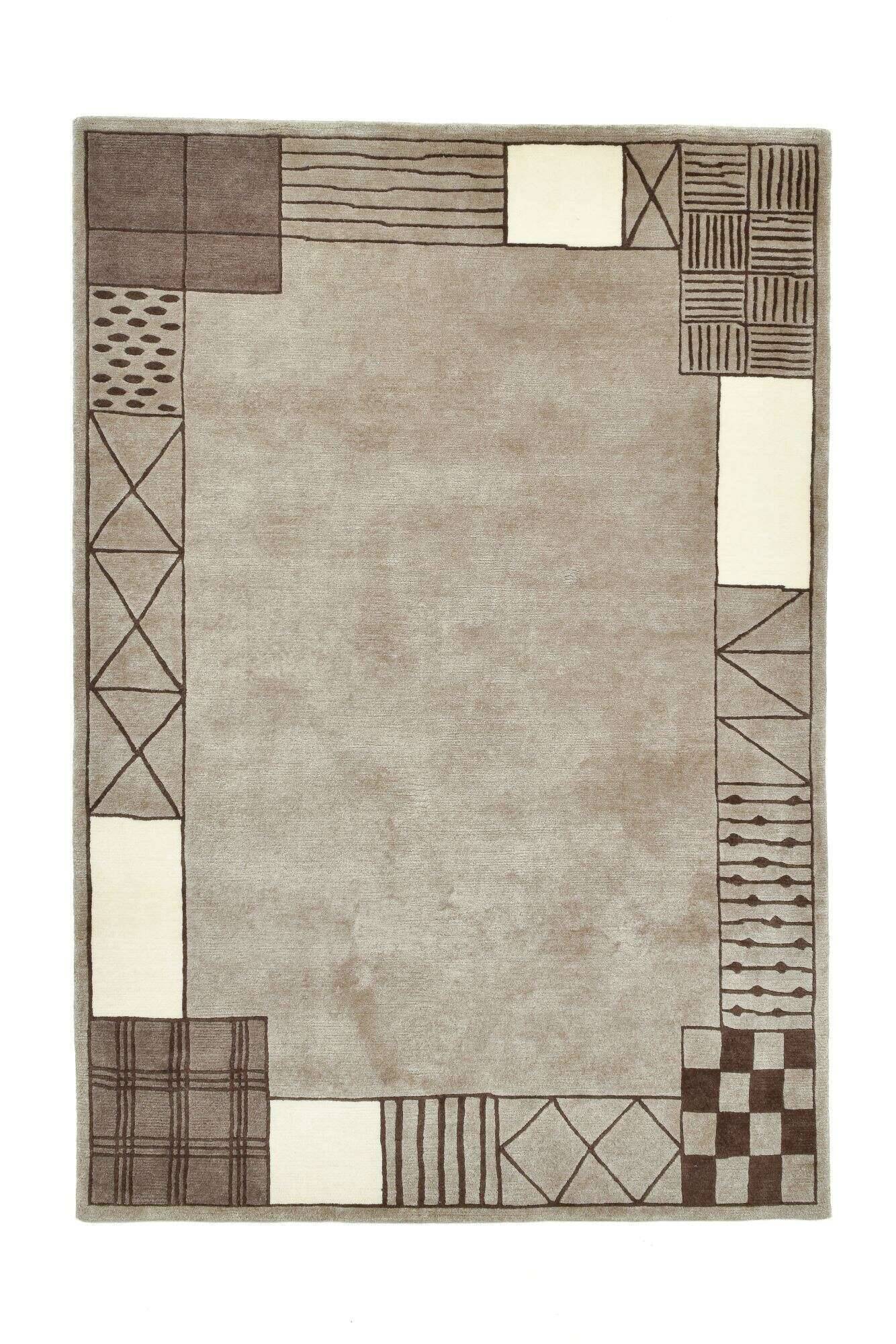 baktapur_c3853_560browncream_412473_1 Nepal Teppich Baktapur Elegance Design Handgeknüpft 161x236 cm