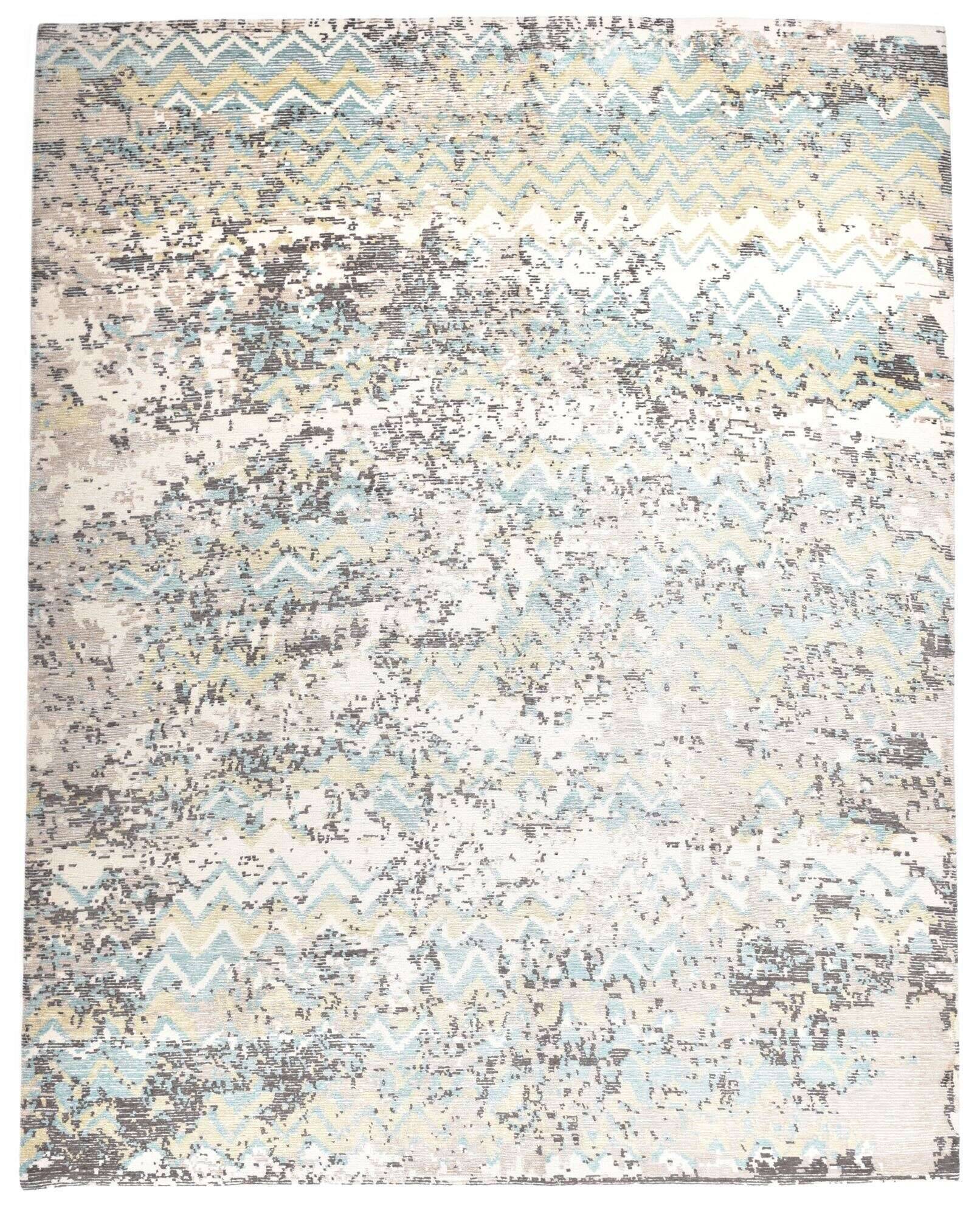 ribeye60_c2393_723turquoisemulti_111220_1 Nepal Teppich Rib Eye Silk 60 Wolle Seide Design Unikat 244x306cm
