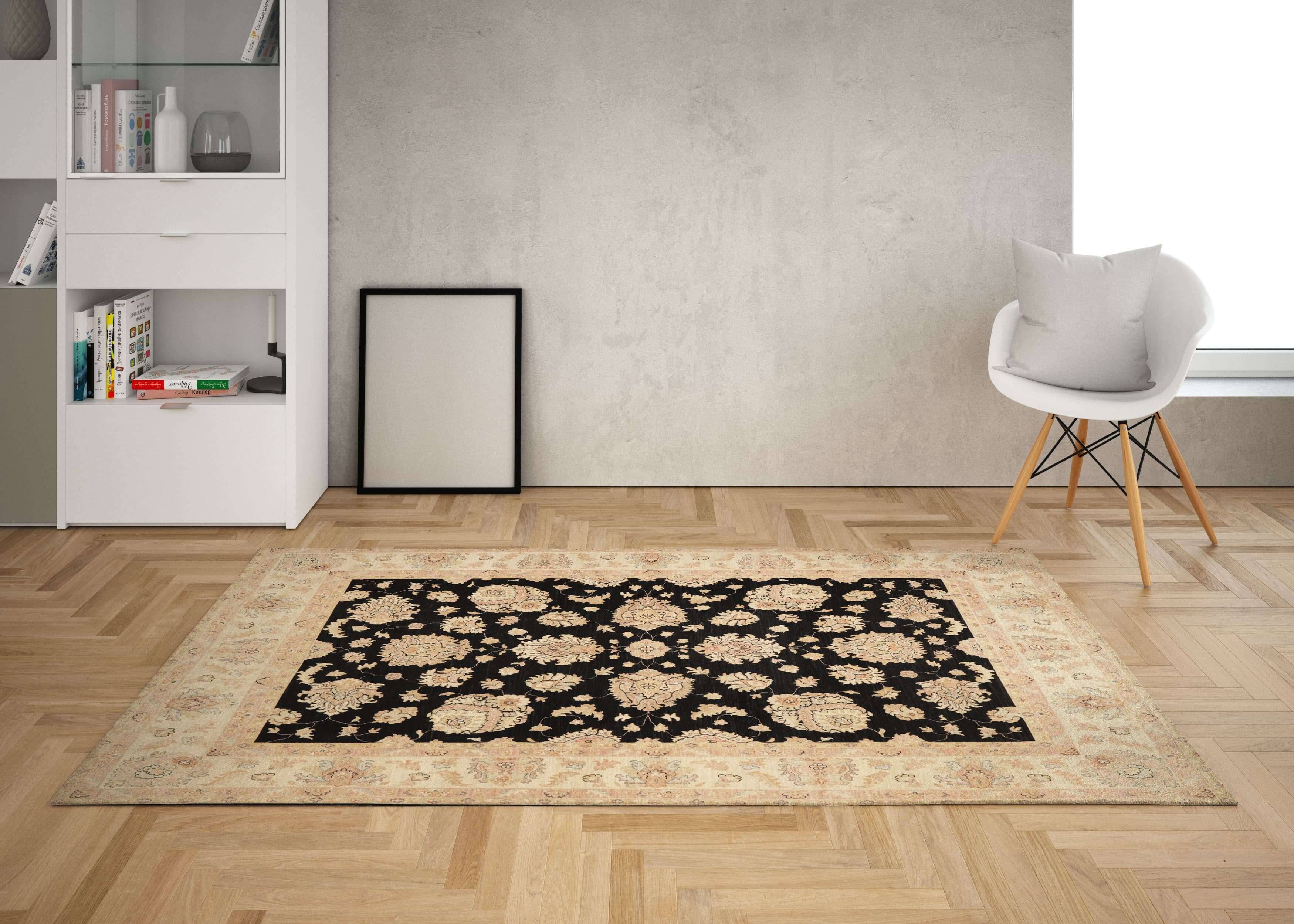 RSN337463-00001ijjriHivZ7dis Teppich Ziegler 301 x 400 cm Orientteppich schwarz Handgeknüpft Schurwolle