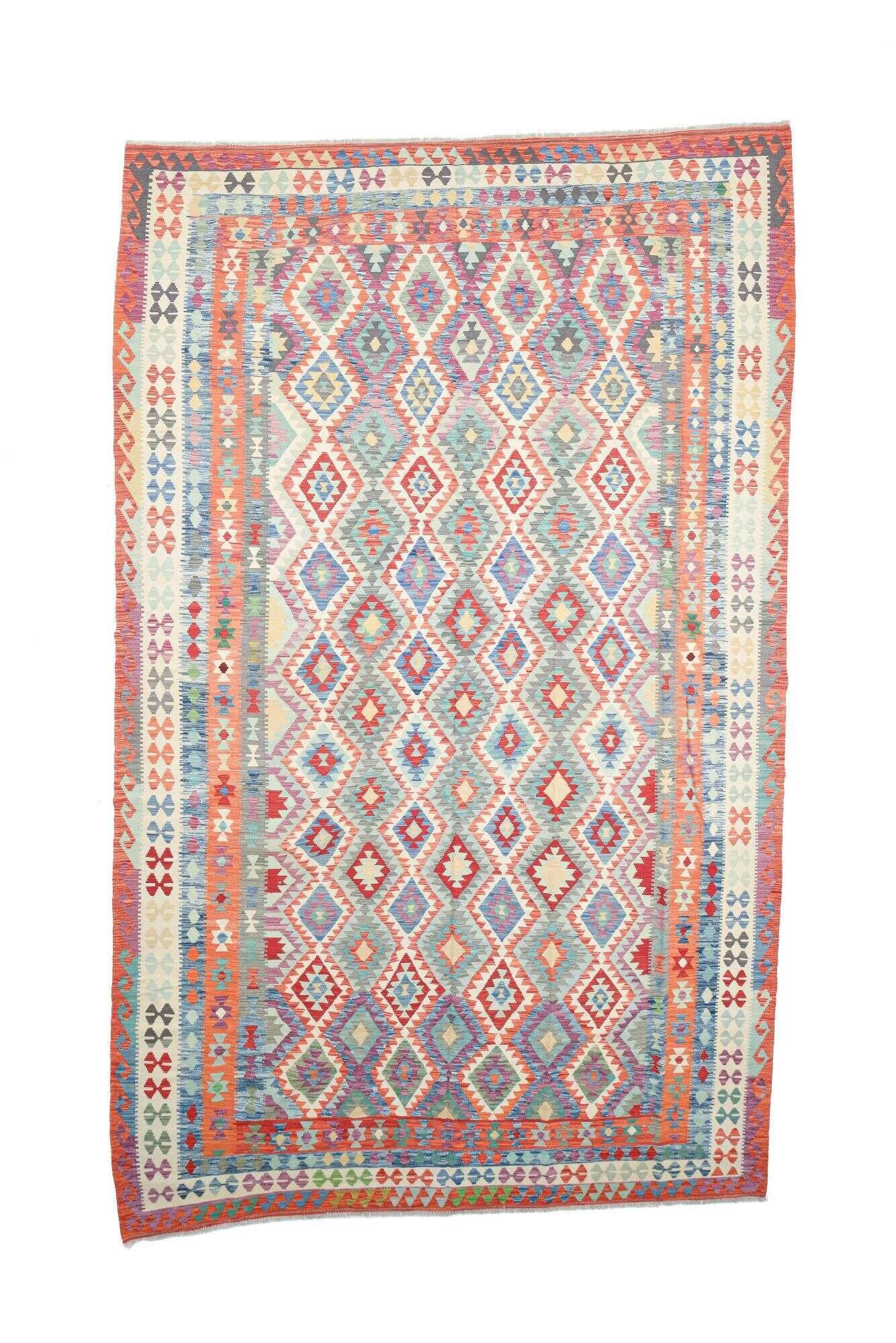 tablashah_5767_800multicolor_434954_1 Kelim Teppich Tablashah Handgewebt Schurwolle bunt 303x495cm