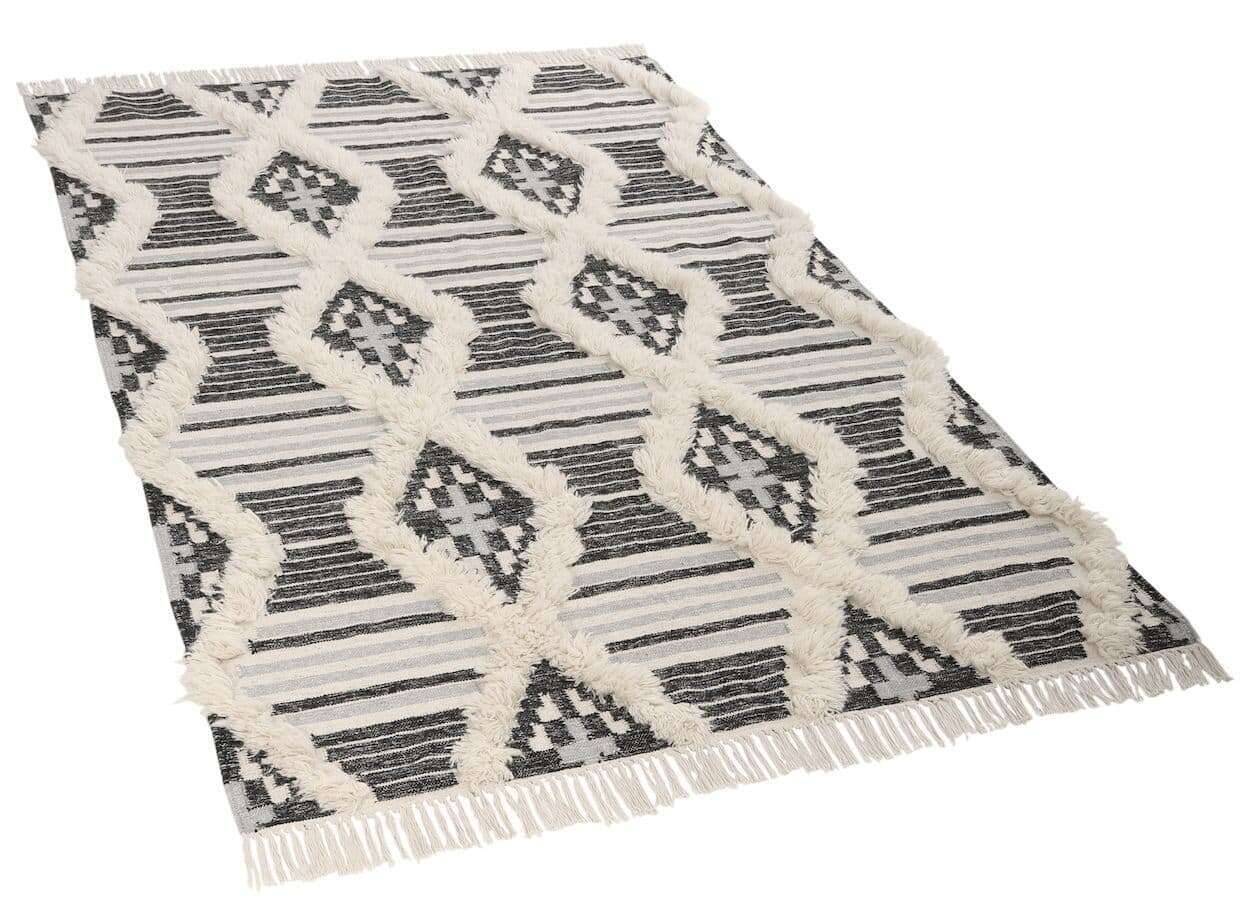 Vintage_CozyKelim_615black-white_408158_2 Kelim Teppich Cozy Handgewebter Naturteppich aus Wolle