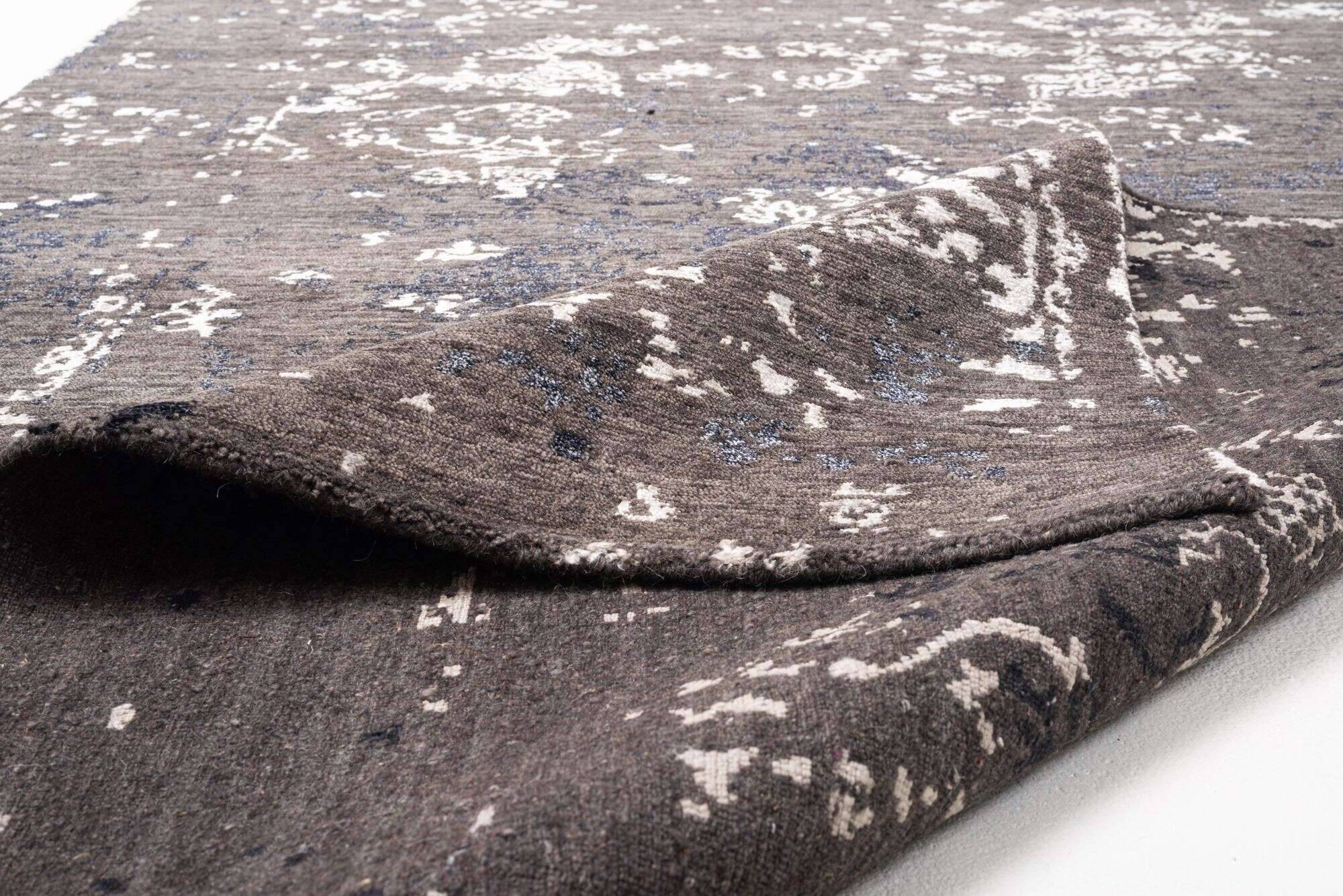 queenscity_zo-2199-17_601anthracite_408762_9 Vintage Teppich Queenscity 160x230cm Handgeknüpft Wolle Viskose grau