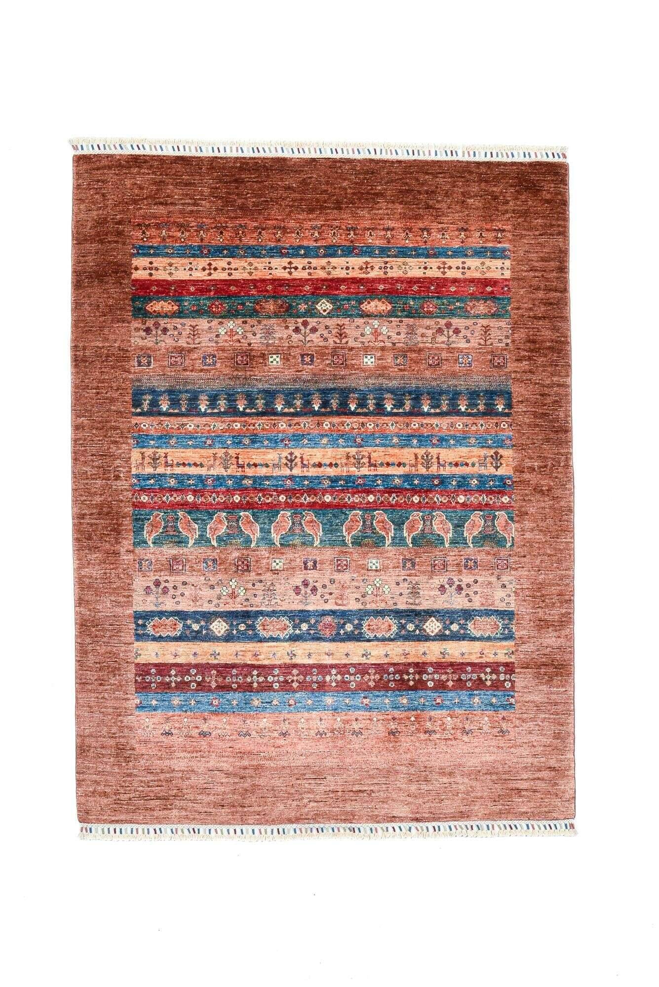 kandashah_1545_453terra-multi_434829_1 Kandashah Ziegler Teppich Handgeknüpft Klassisch braun 152x203cm