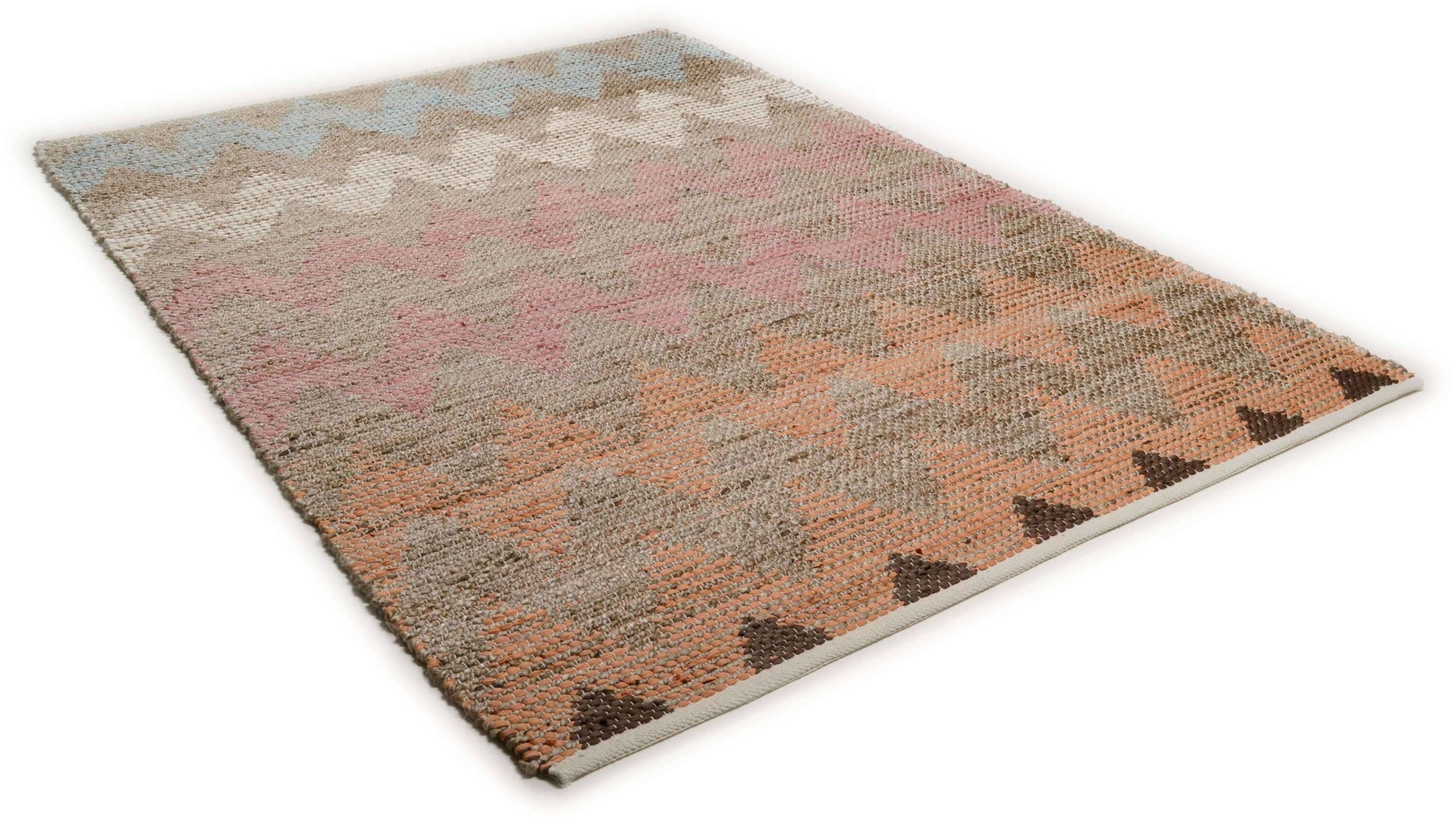 Smoothcomfort_pastelzigzag_115naturalmulti_401807_2 Smooth Comfort pastel ZigZag Handwebteppich Teppich Jute
