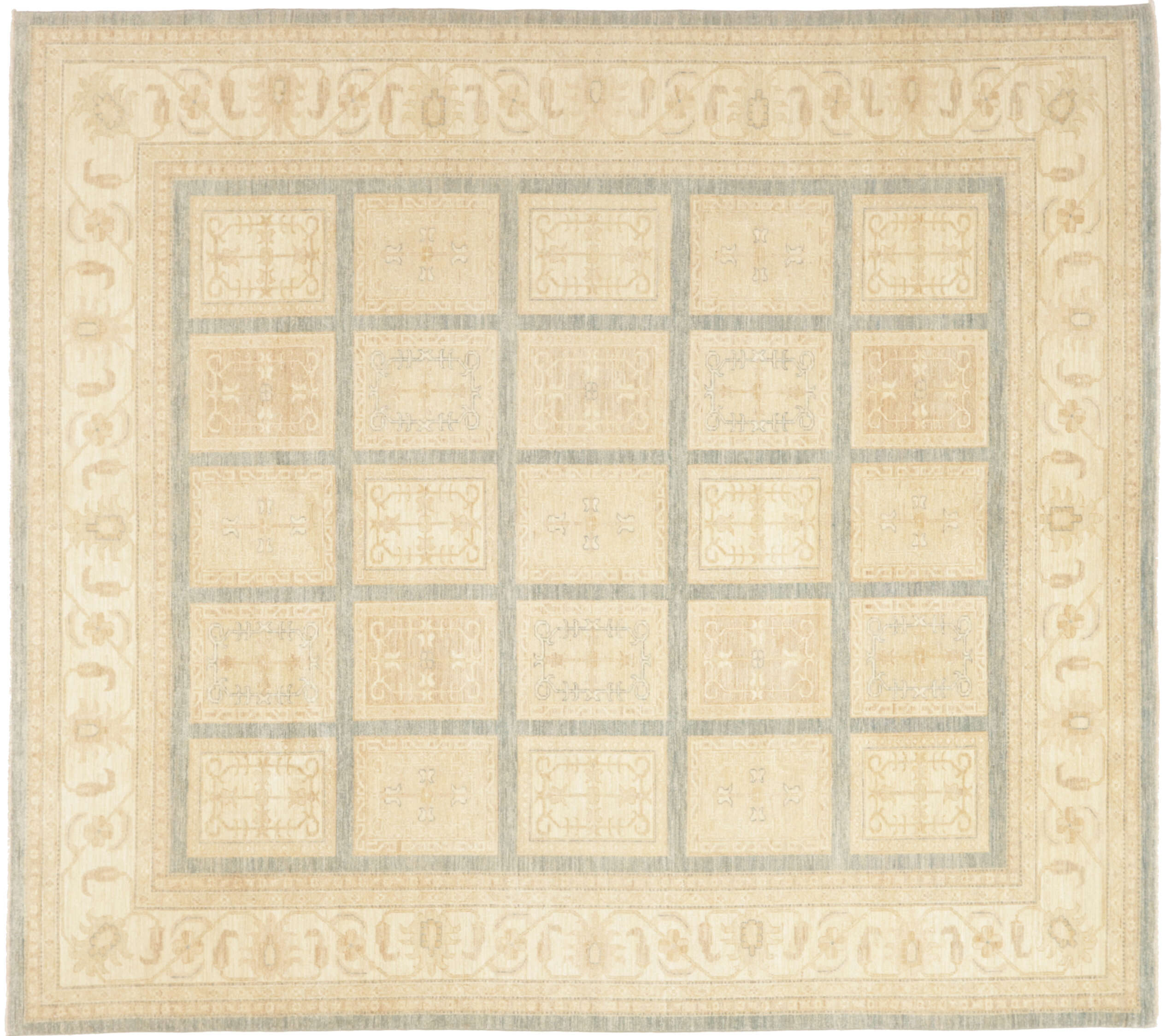 Teppich Ziegler 247 x 284 cm Orientteppich beige Handgeknüpft Schurwolle