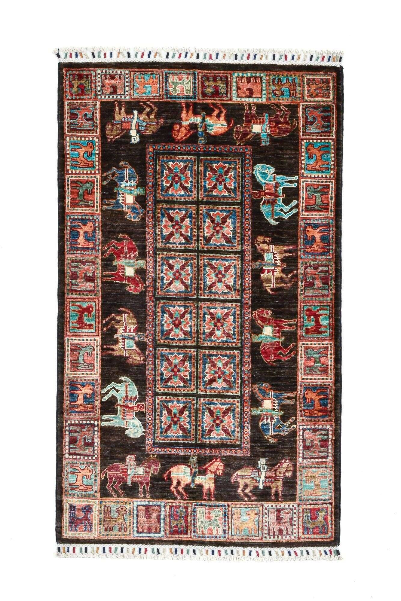 Ziegler Teppich Kandashah Klassisch Handgeknüpft 081x141cm bunt