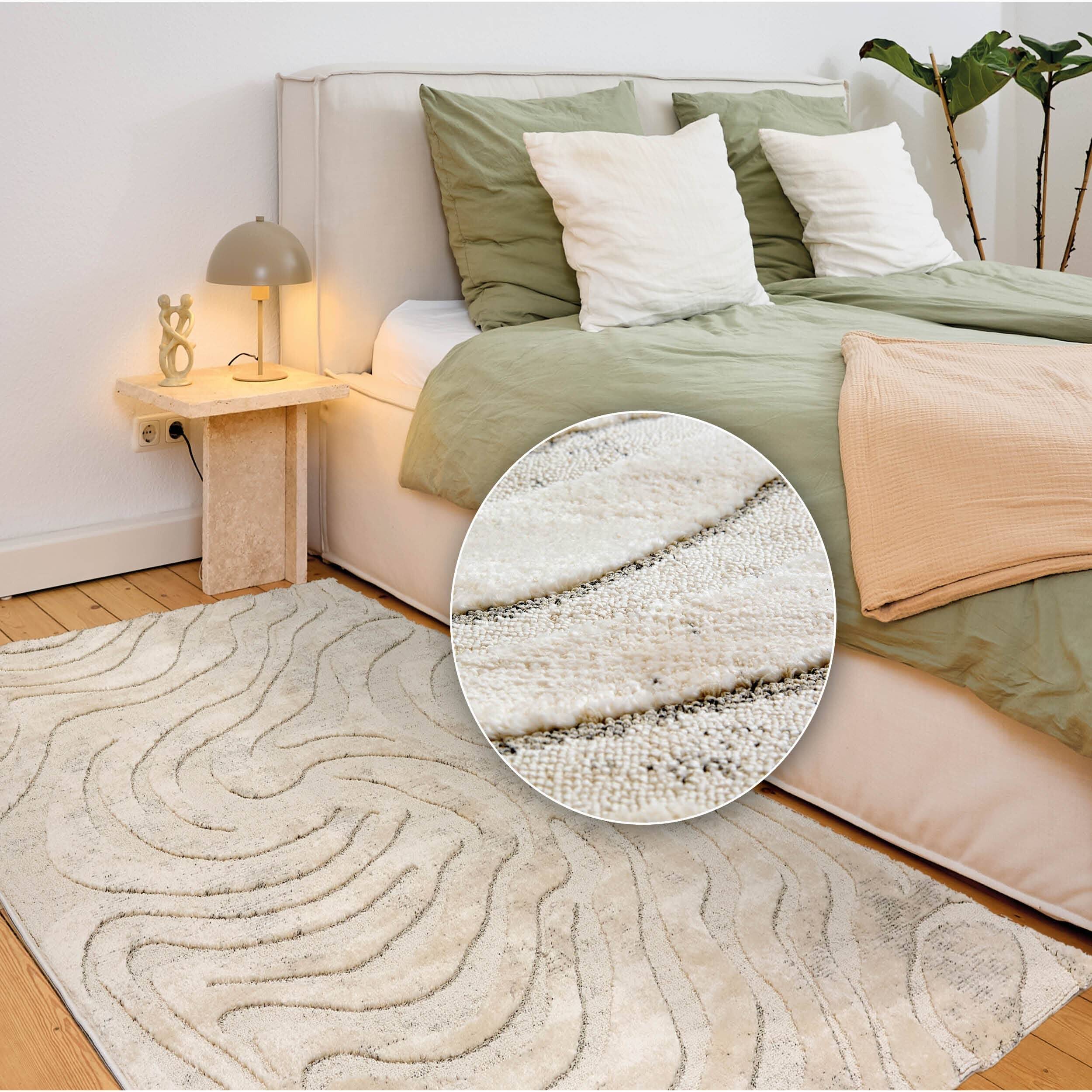Wohnteppich Lou D.251 C.003 Wellen creme-grau