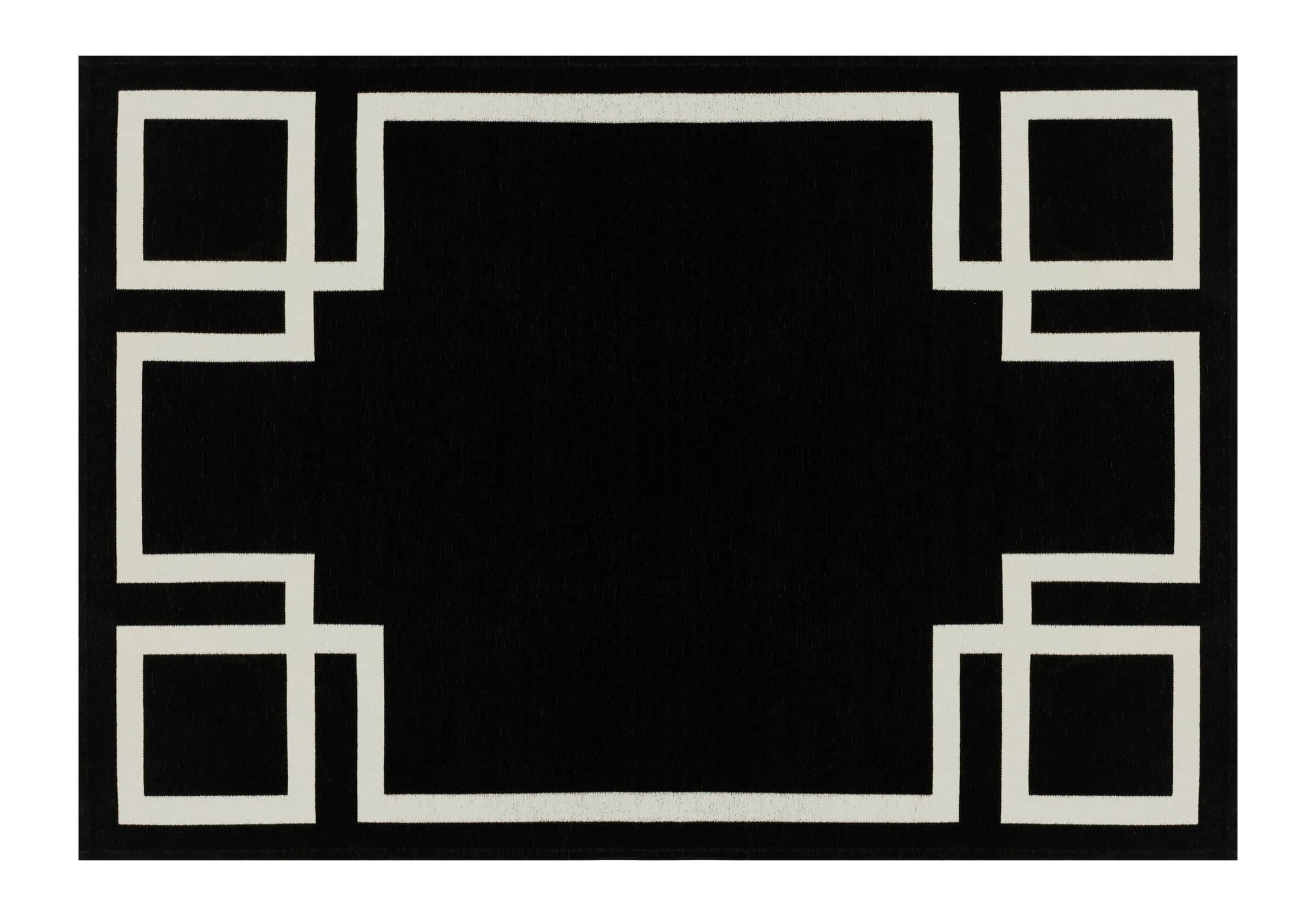 Moderner Teppich HAMPTON BLACK - Waschbarer Teppich