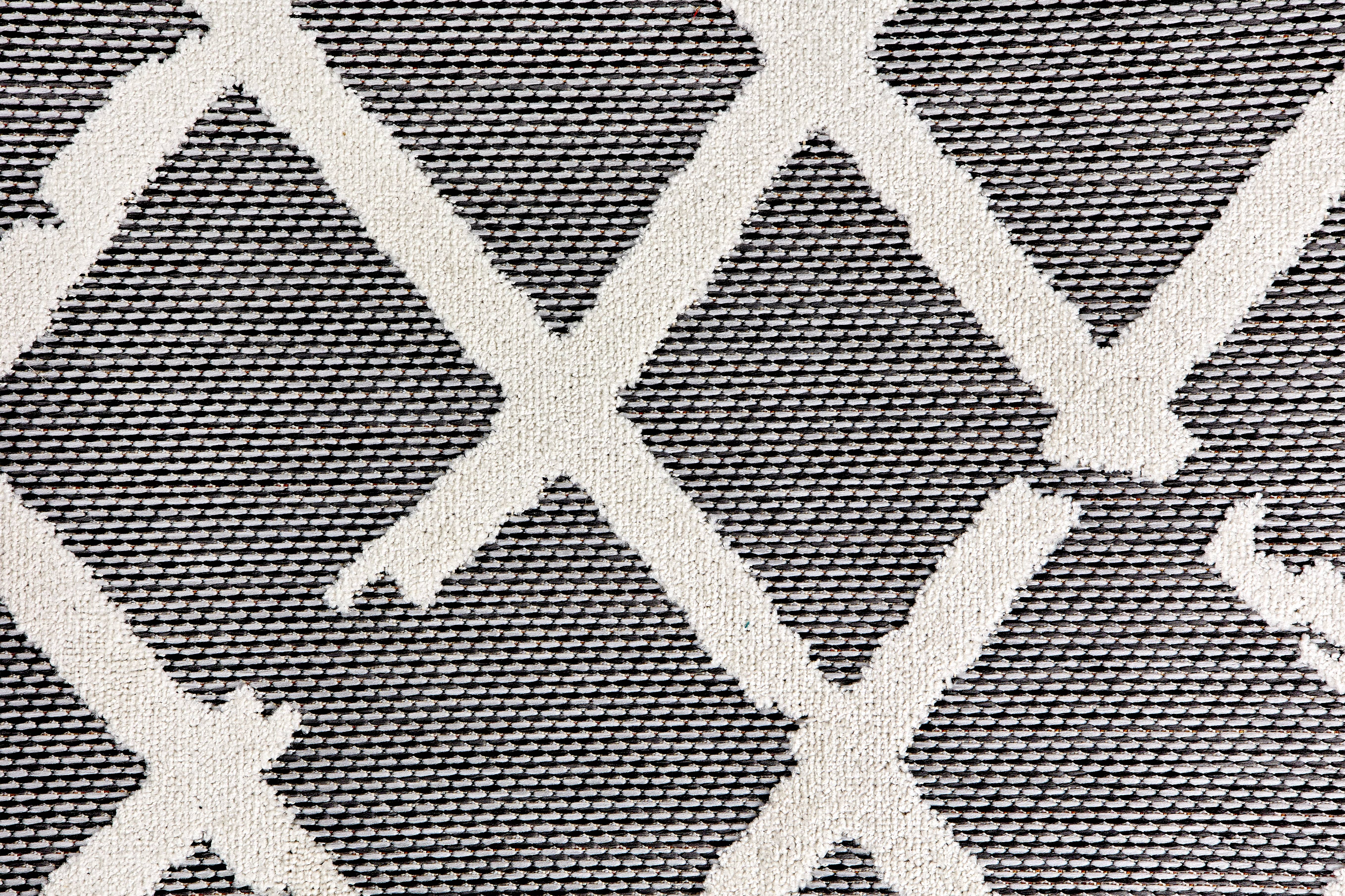 In- und Outdoor Teppich Serina D.251 C.004 Rauten grau/weiß