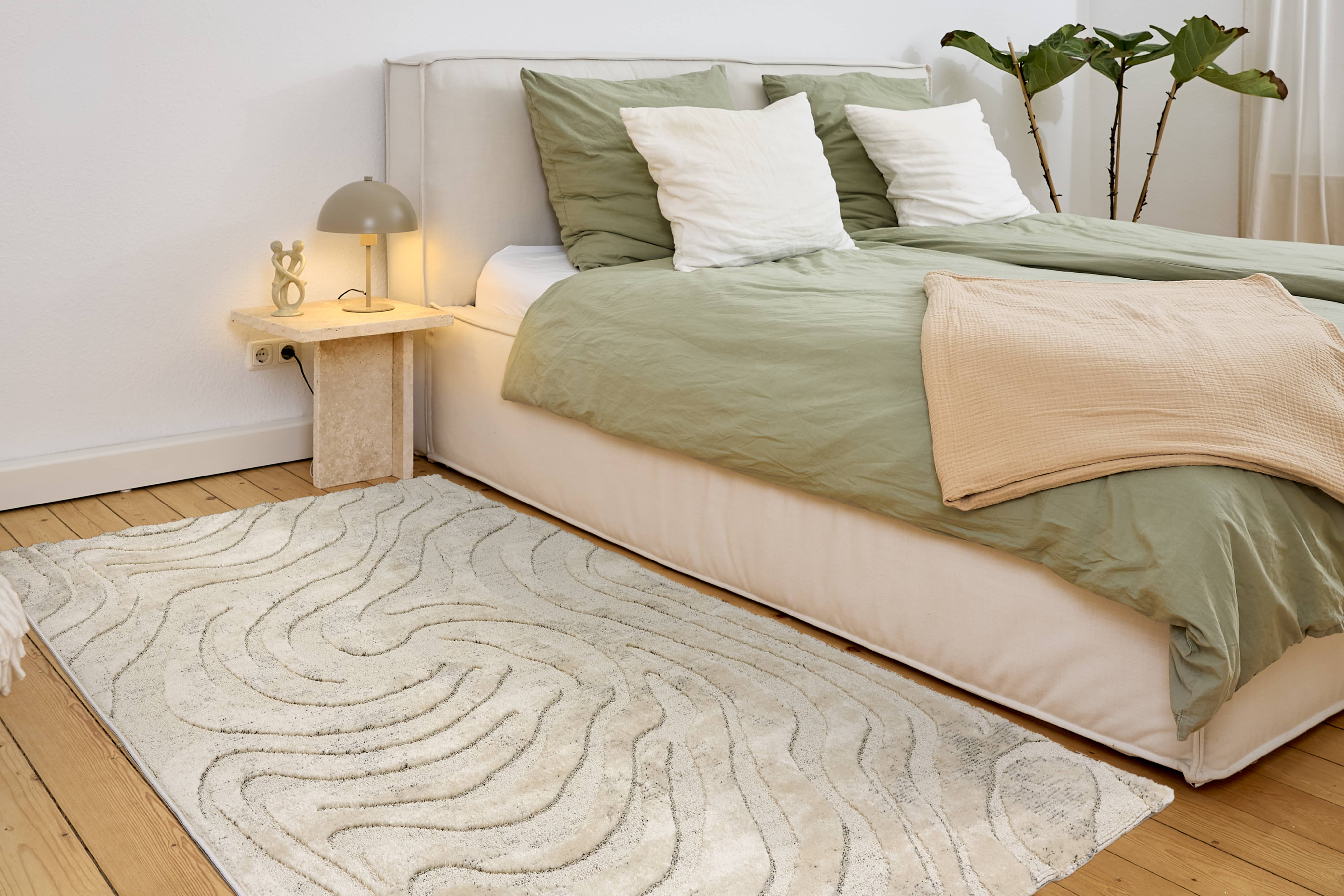 Wohnteppich Lou D.251 C.003 Wellen creme-grau