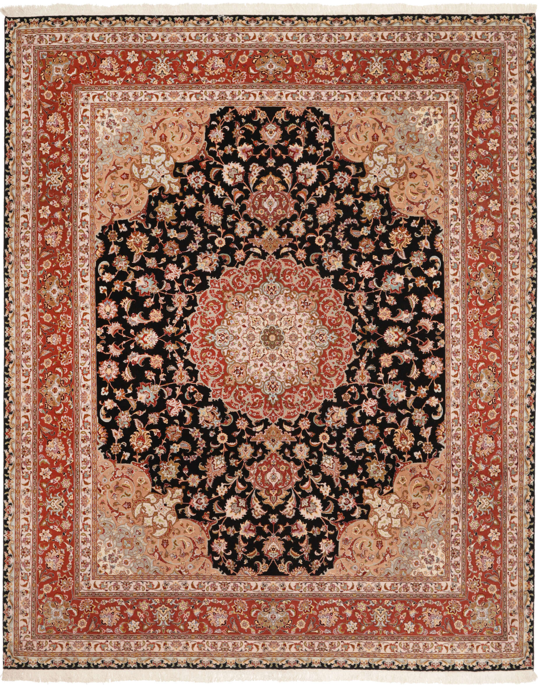 Teppich Persien 254x312cm Täbriz 60 Persischer Teppich Orient fein