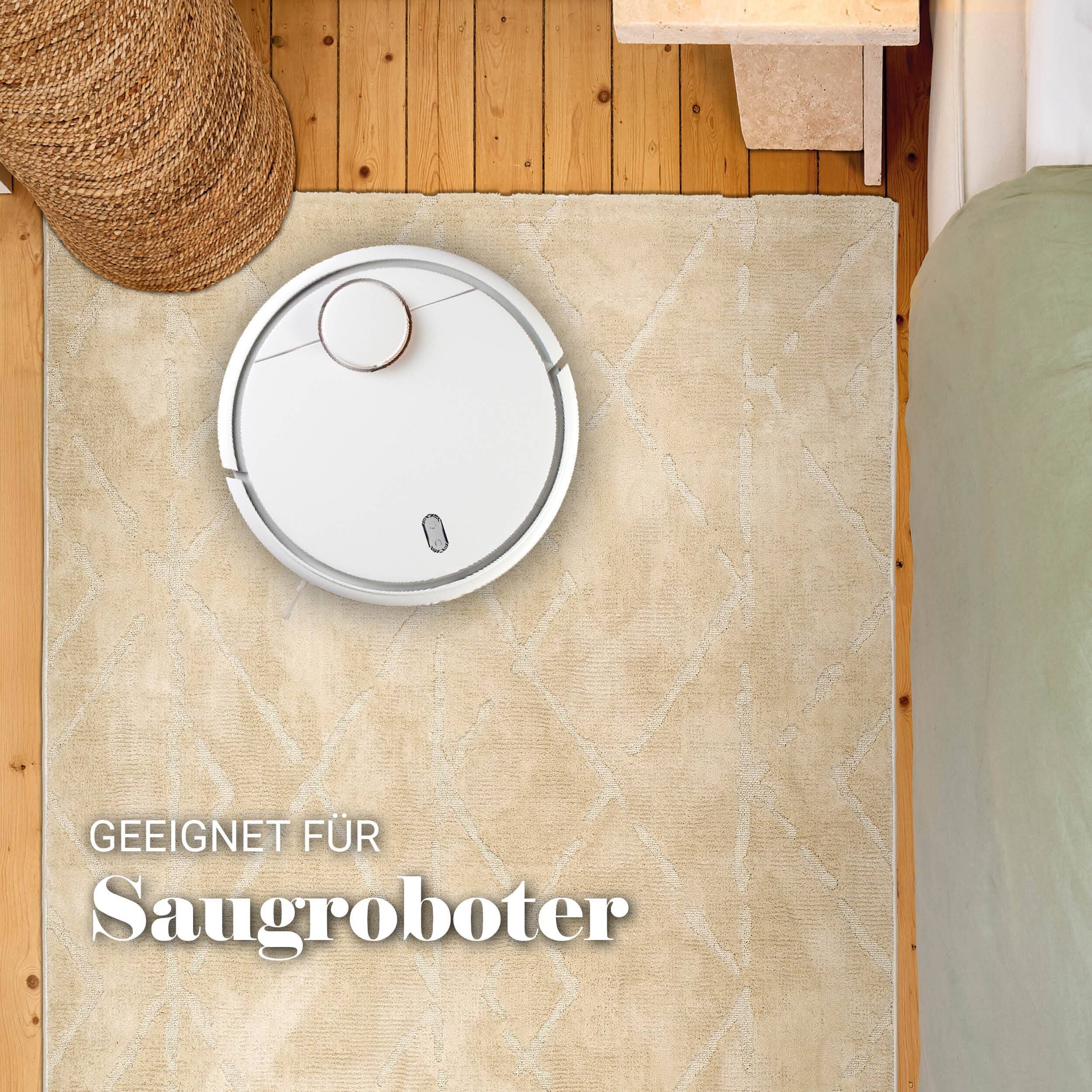 Wohnteppich Lou D.252 C.006 Rauten creme