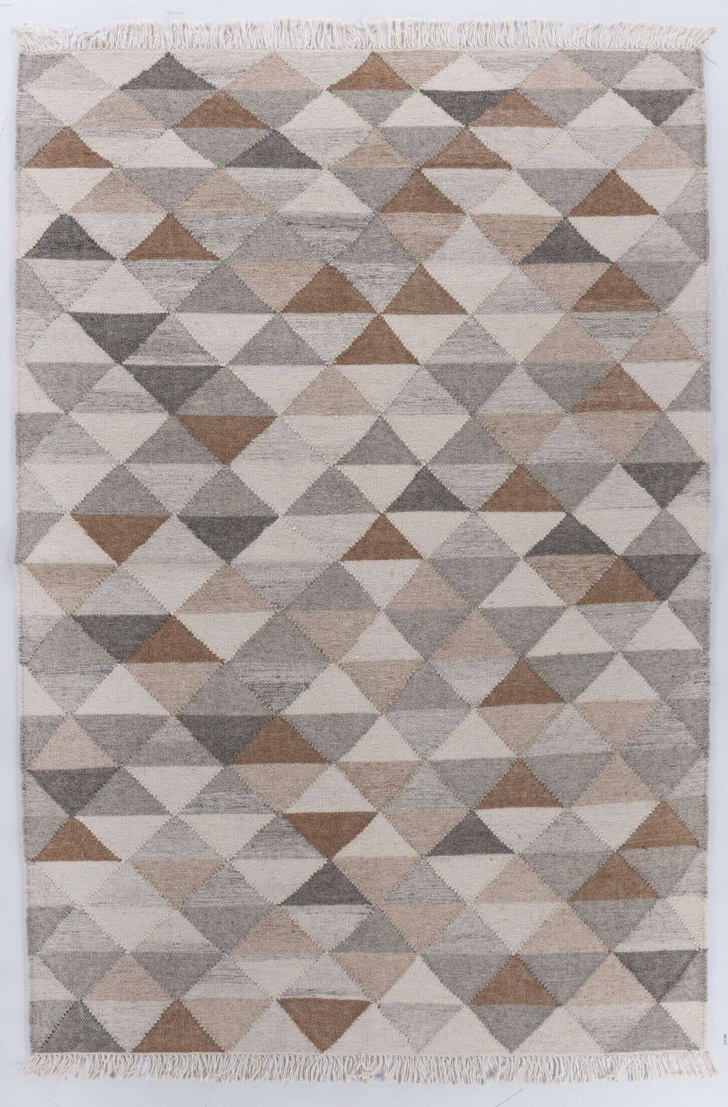 Vintage_TriangleKelim_natural100_415978_1 Handgewebter Kelim Teppich Triangle beige Naturteppich