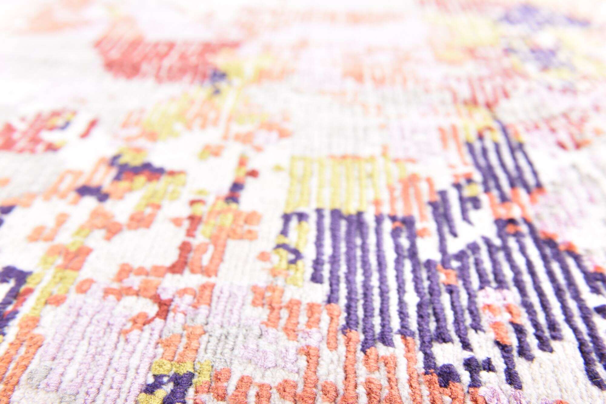 Nepal Teppich Rib Eye Silk 60 Design Seide Wolle 243x305cm bunt