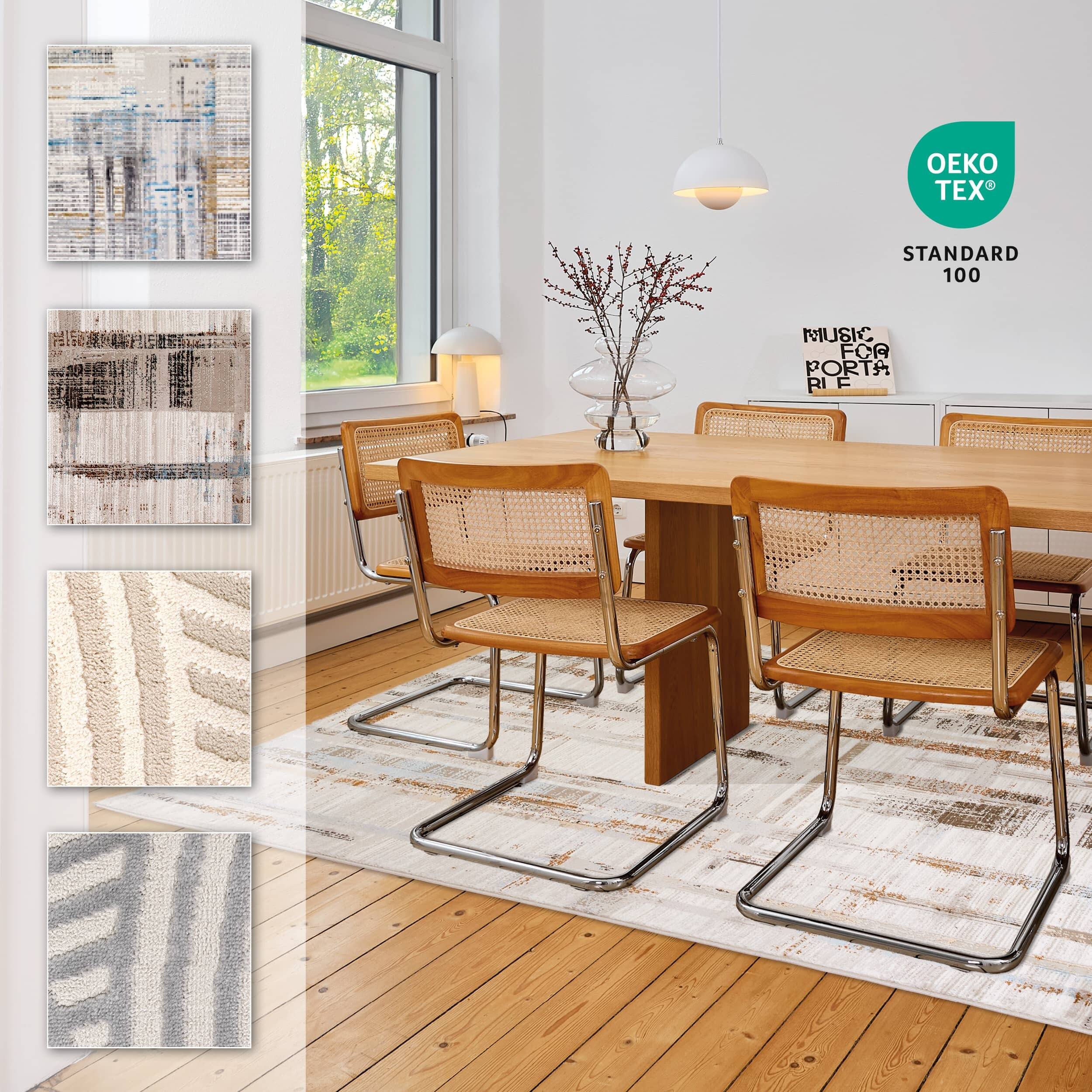 Vintageteppich Jules D.252 C. 043 Striche grau-beige Vintageteppich Jules D.252 C. 043 Striche grau-beige