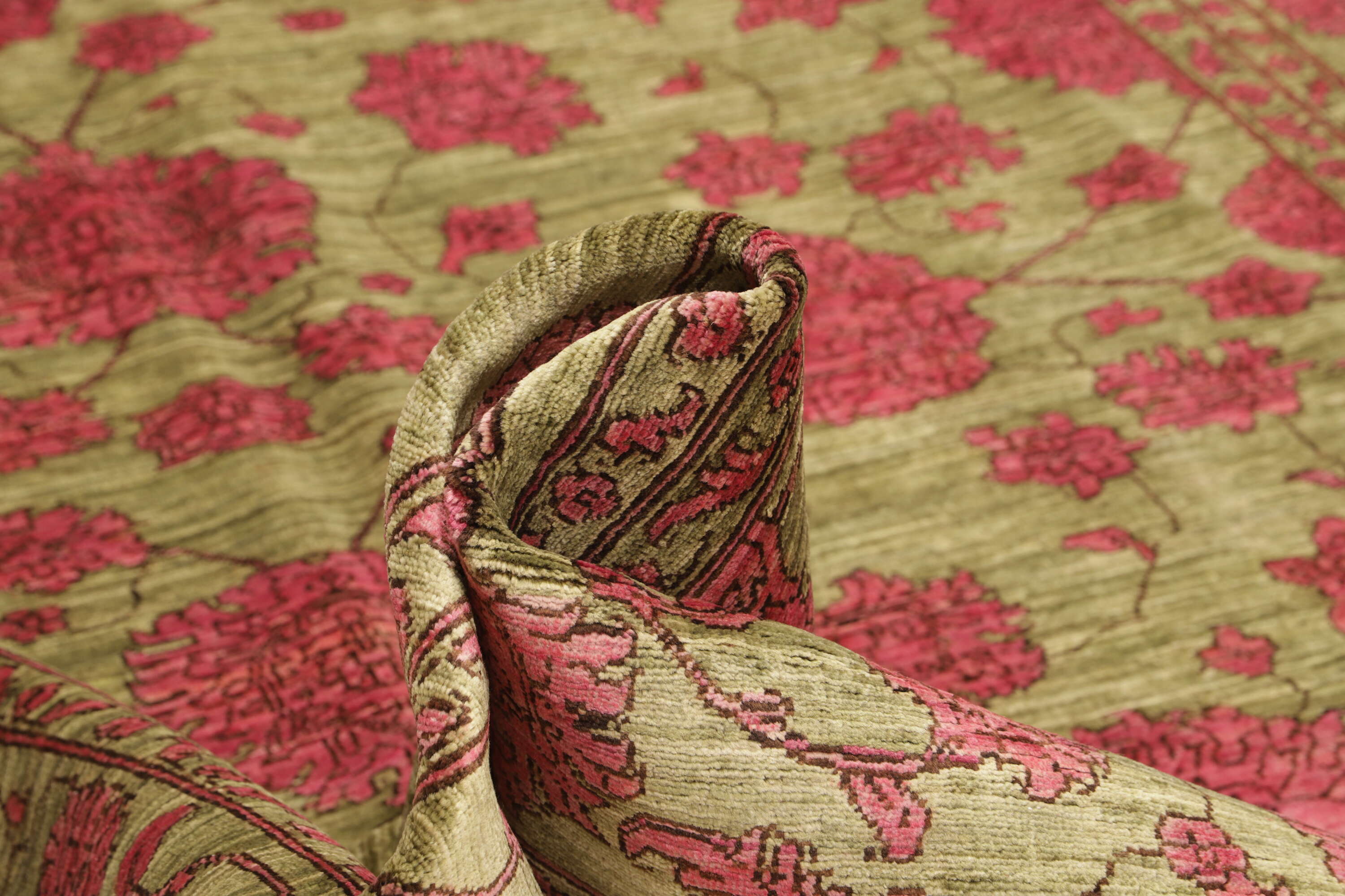 Ziegler Teppich 247x337 cm Orientteppich grün - lila Handgeknüpft Wolle