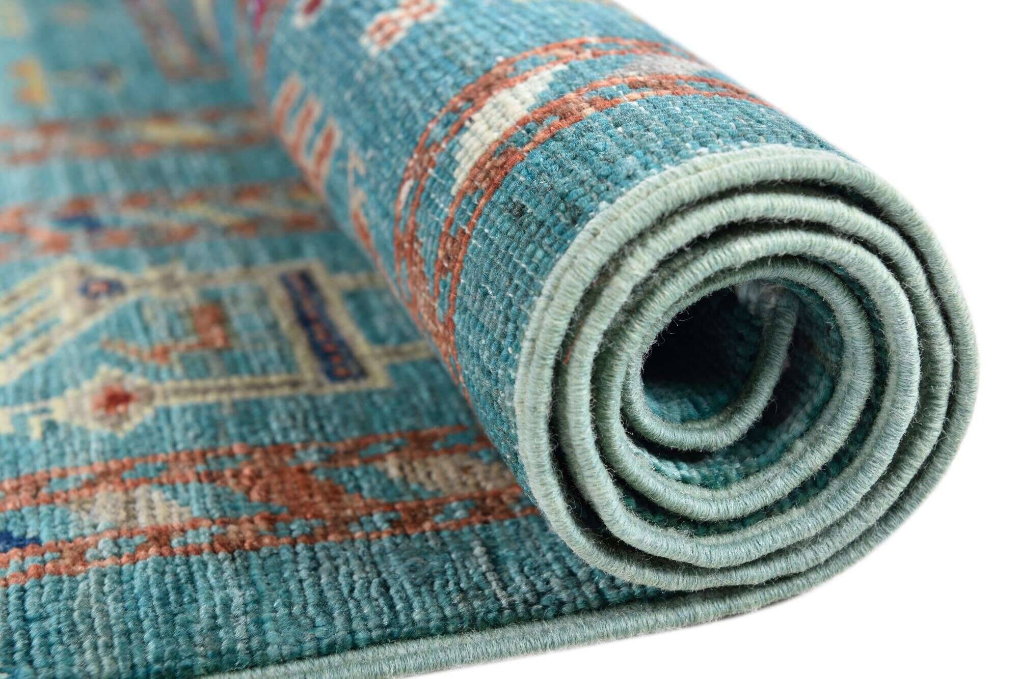 kandashah_1169_723turquoisemulti_427132_11 Kandashah Ziegler Teppich Orient 155x219cm Handgeknüpft Schurwolle
