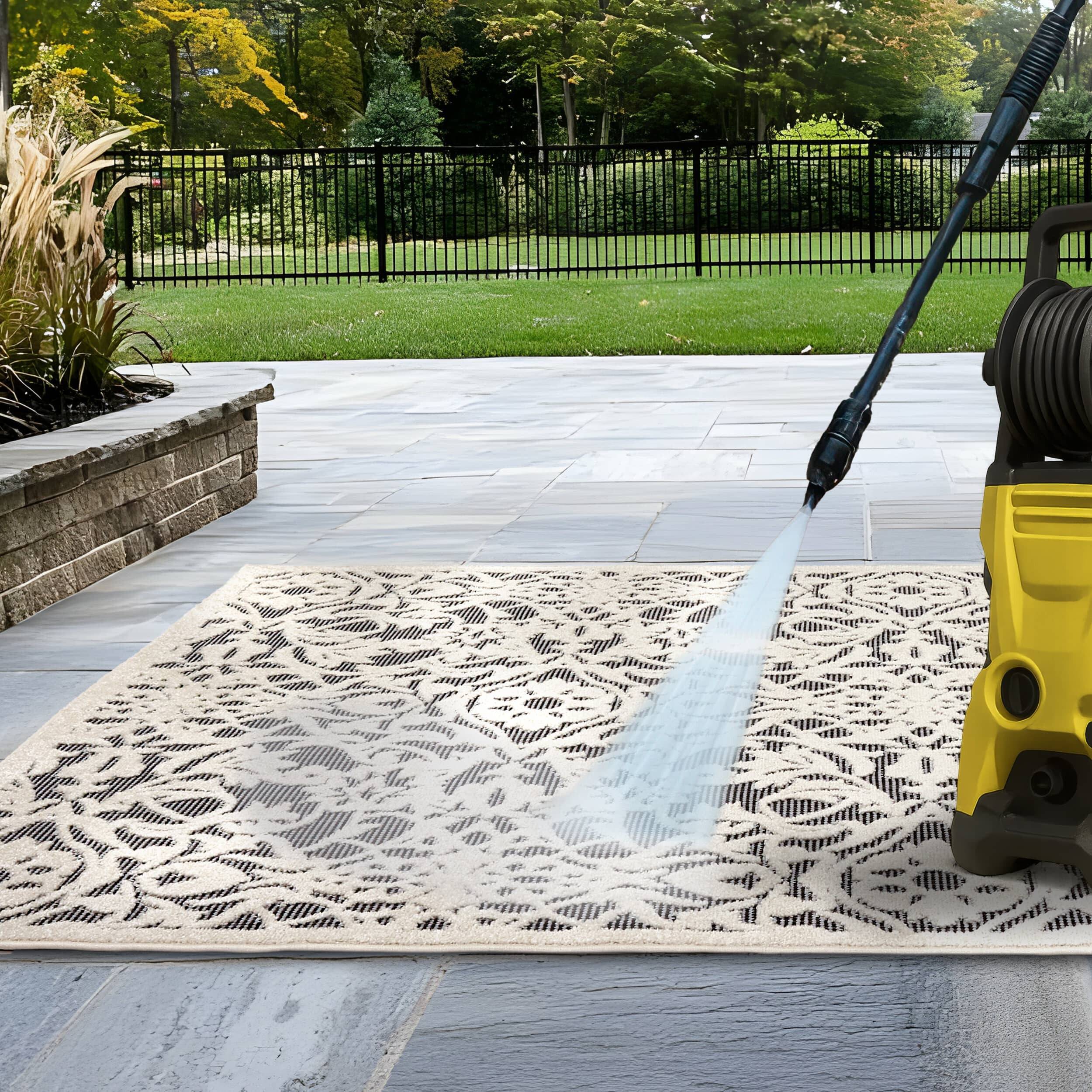 In- und Outdoor Teppich Serina D.253 C.004 Ornamente grau/weiß In- und Outdoor Teppich Serina D.253 C.004 Ornamente grau/weiß