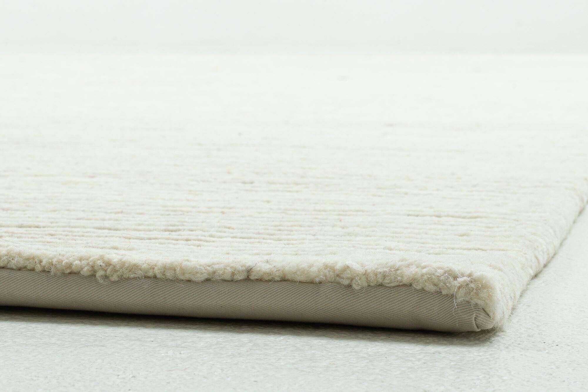 Handgeknüpfter Nepal Teppich Talonga Rib Weiß Natur 200x252cm