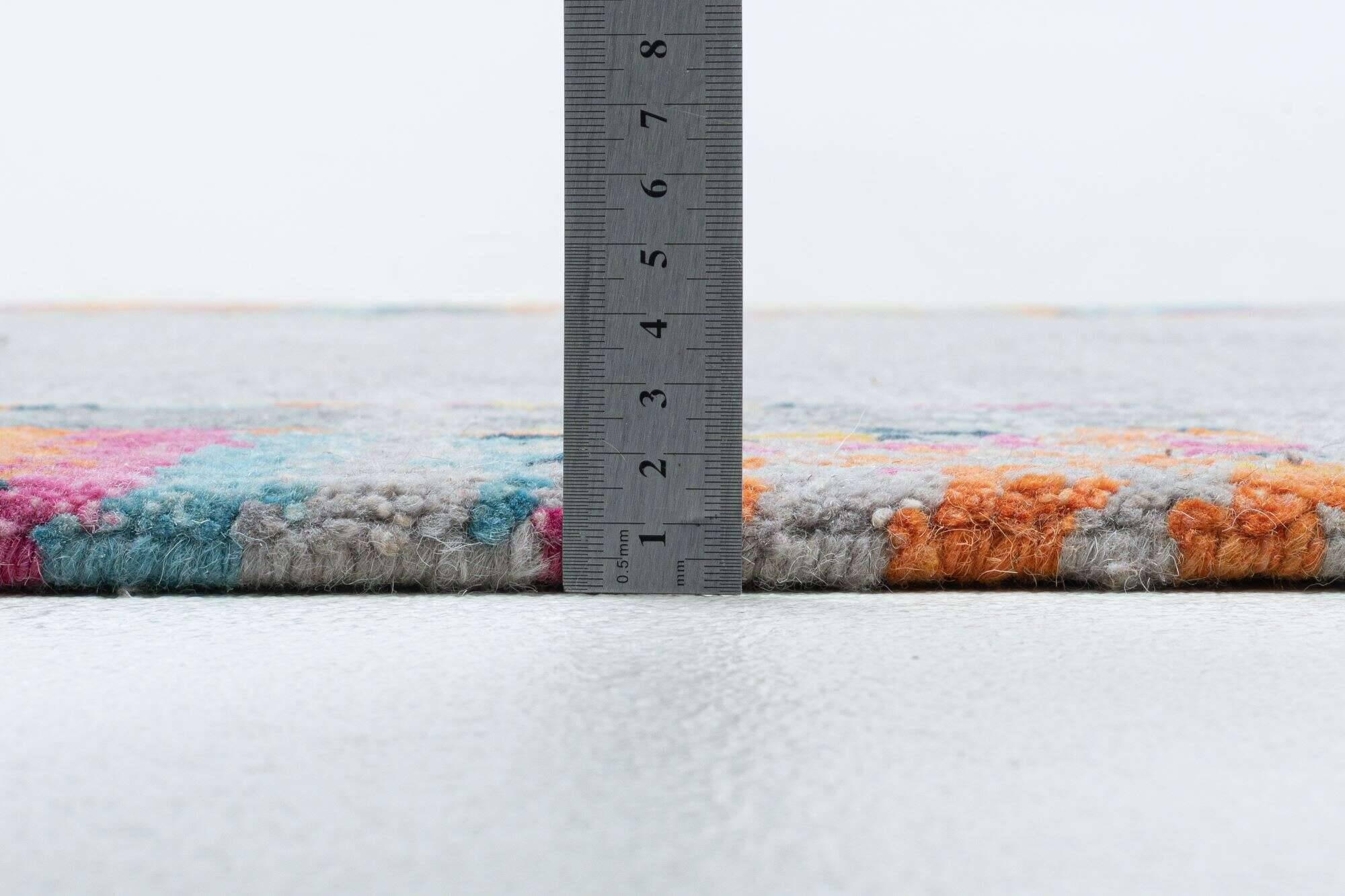 sangri_rs681_655greymulti_412502_5 Sangri Teppich Nepal Design RS681 Handgeknüpft Wunschmaß