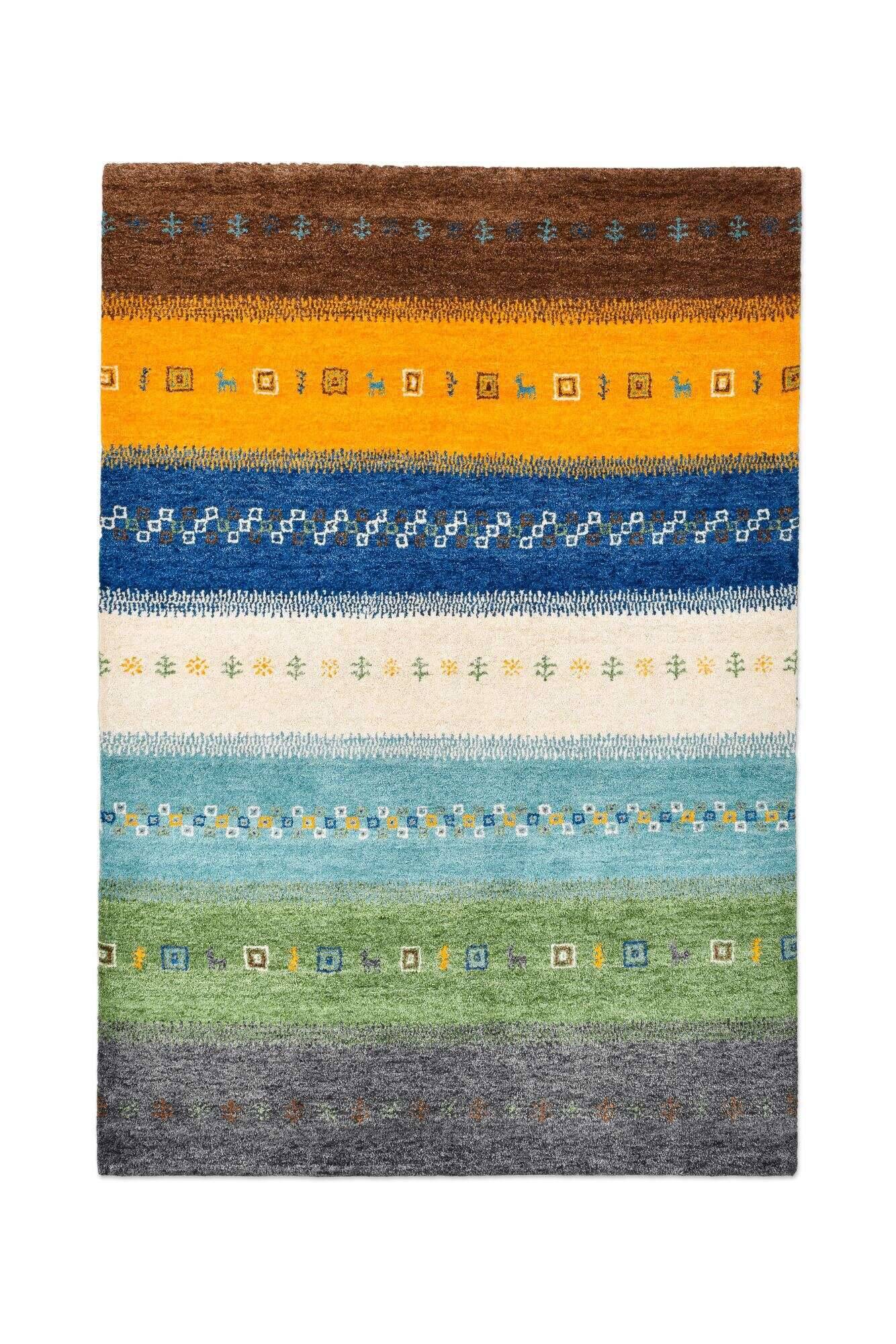 nomade_zo-1434-16_800multicolor_404691_1 Teppich Gabbeh 160x230cm Handgeknüpft Schurwolle bunt