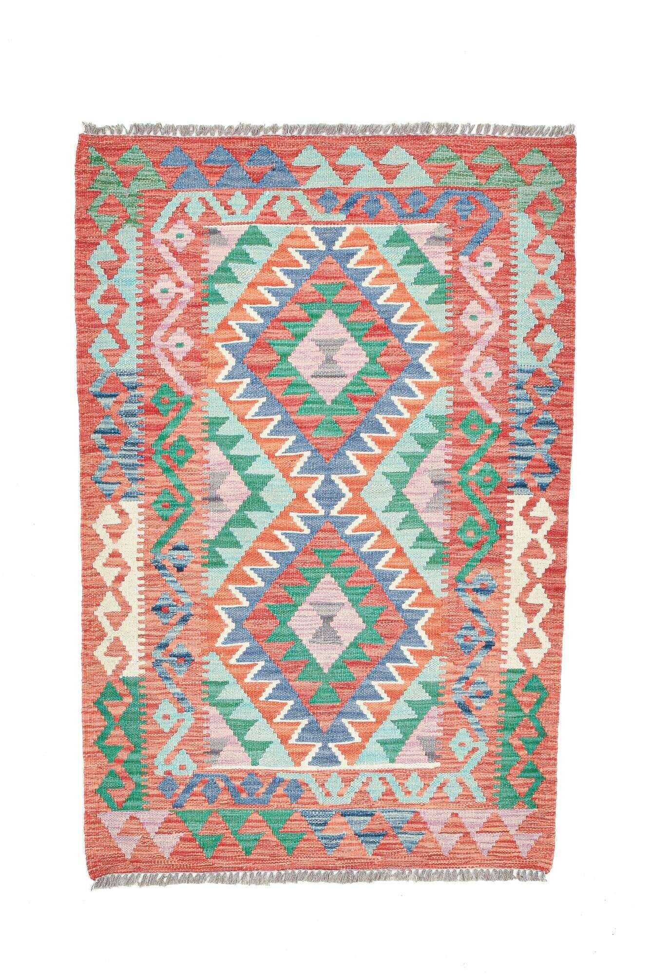 tablashah_3156_800multicolor_434925_1 Kelim Teppich Tablashah Handgewebt Schurwolle bunt 098x149cm