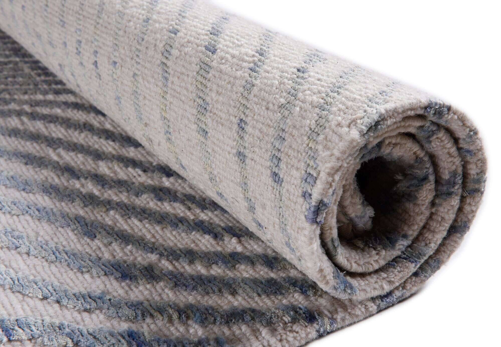 nubusilk60_c4032_565bluecream_418498_11 Nepal Teppich Nubu Silk 60 Design Seide Wolle 244x305cm blau - grau