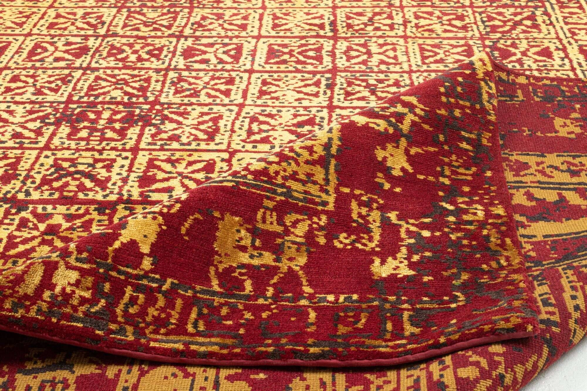 jabusilk60_cx3259_569redgold_405022_9 Nepal Teppich Jabu Silk 60 Wolle Seide Design 249x302cm