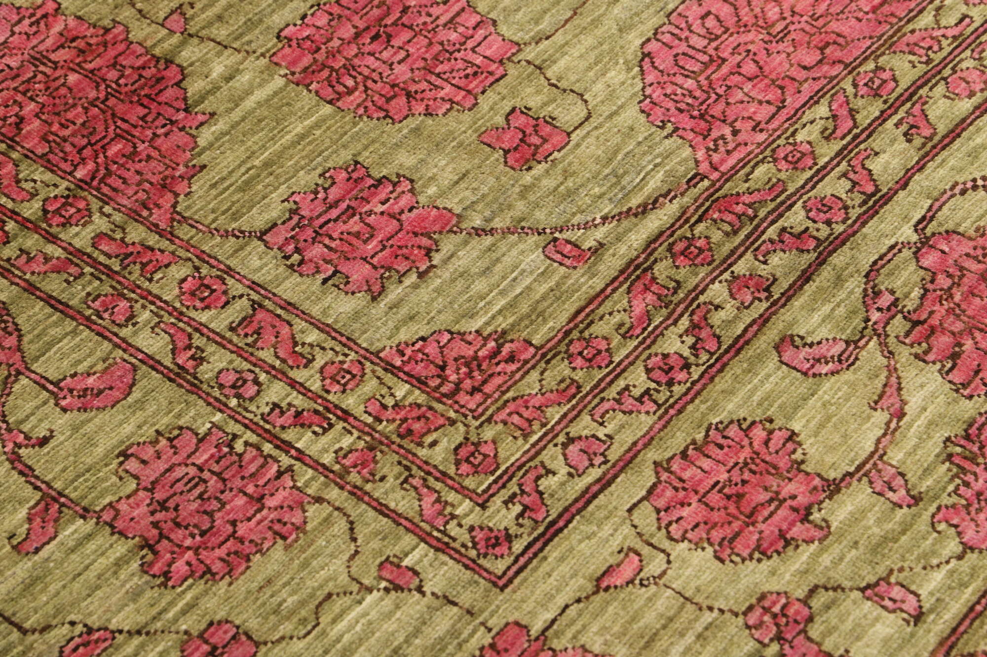 Ziegler Teppich 247x337 cm Orientteppich grün - lila Handgeknüpft Wolle