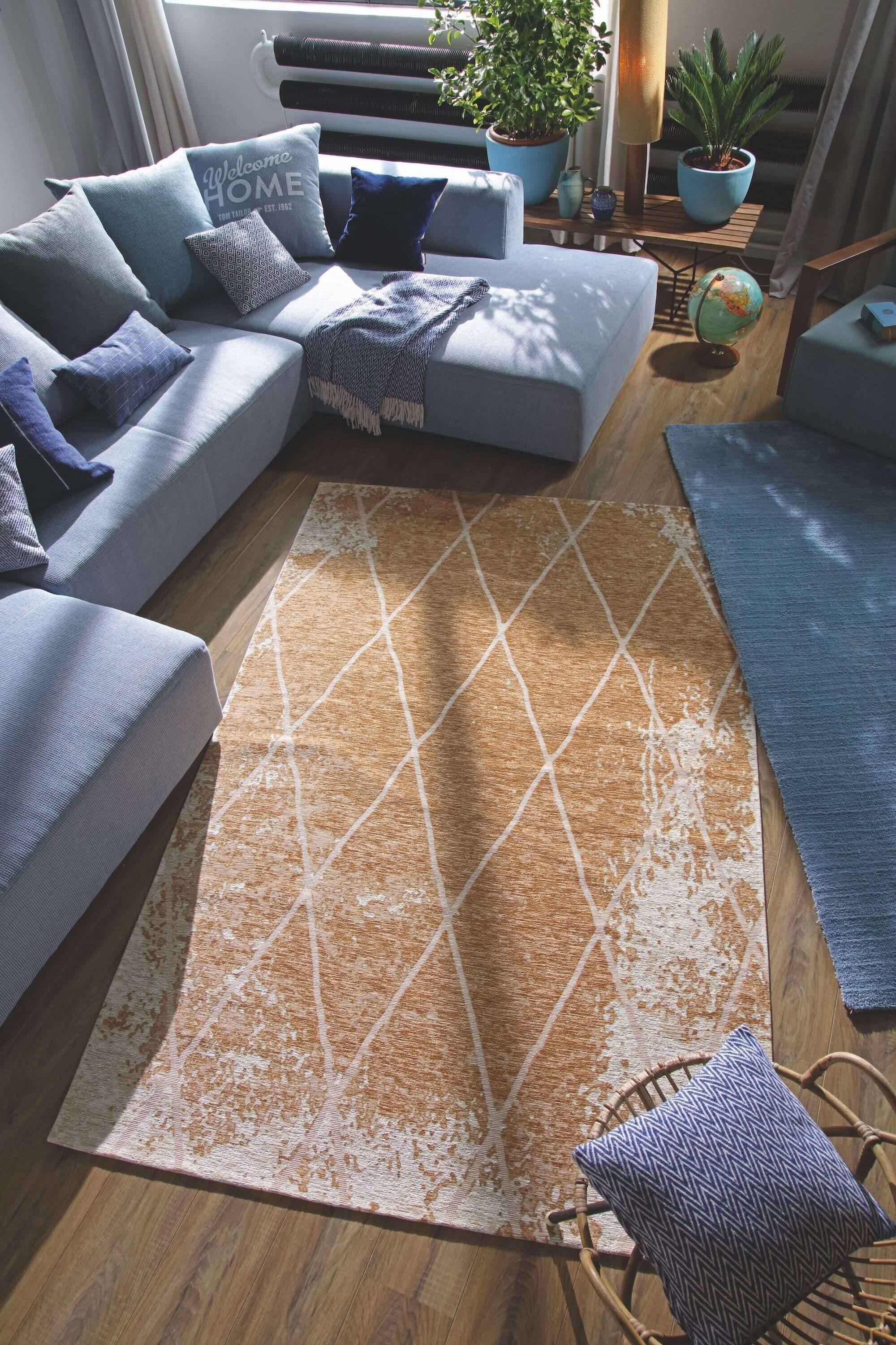 Fine_lines_870gold_408179_12 Teppich Fine Lines gold Flachgewebe Flurteppich