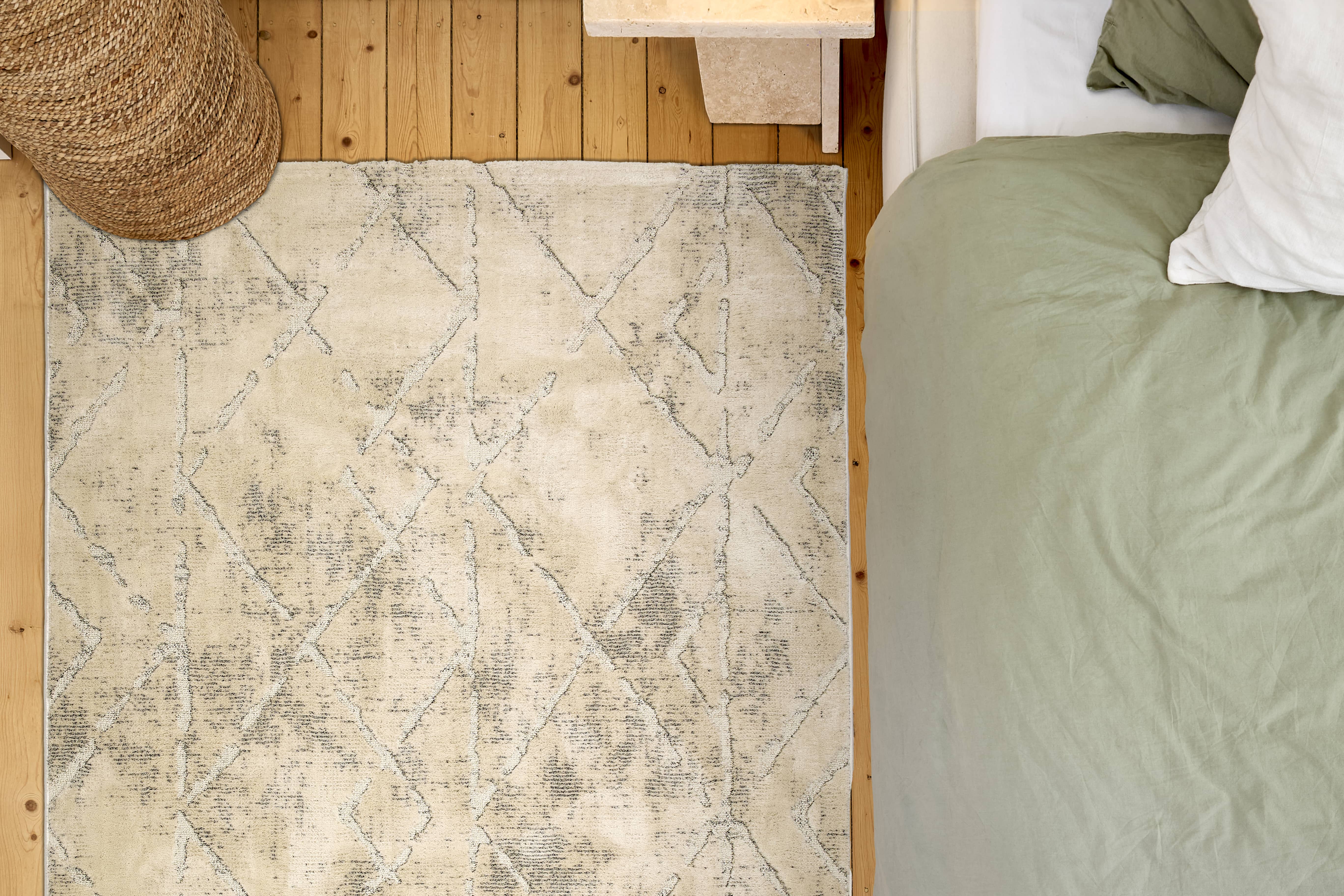 Wohnteppich Lou D.254 C.003 Rauten creme-grau