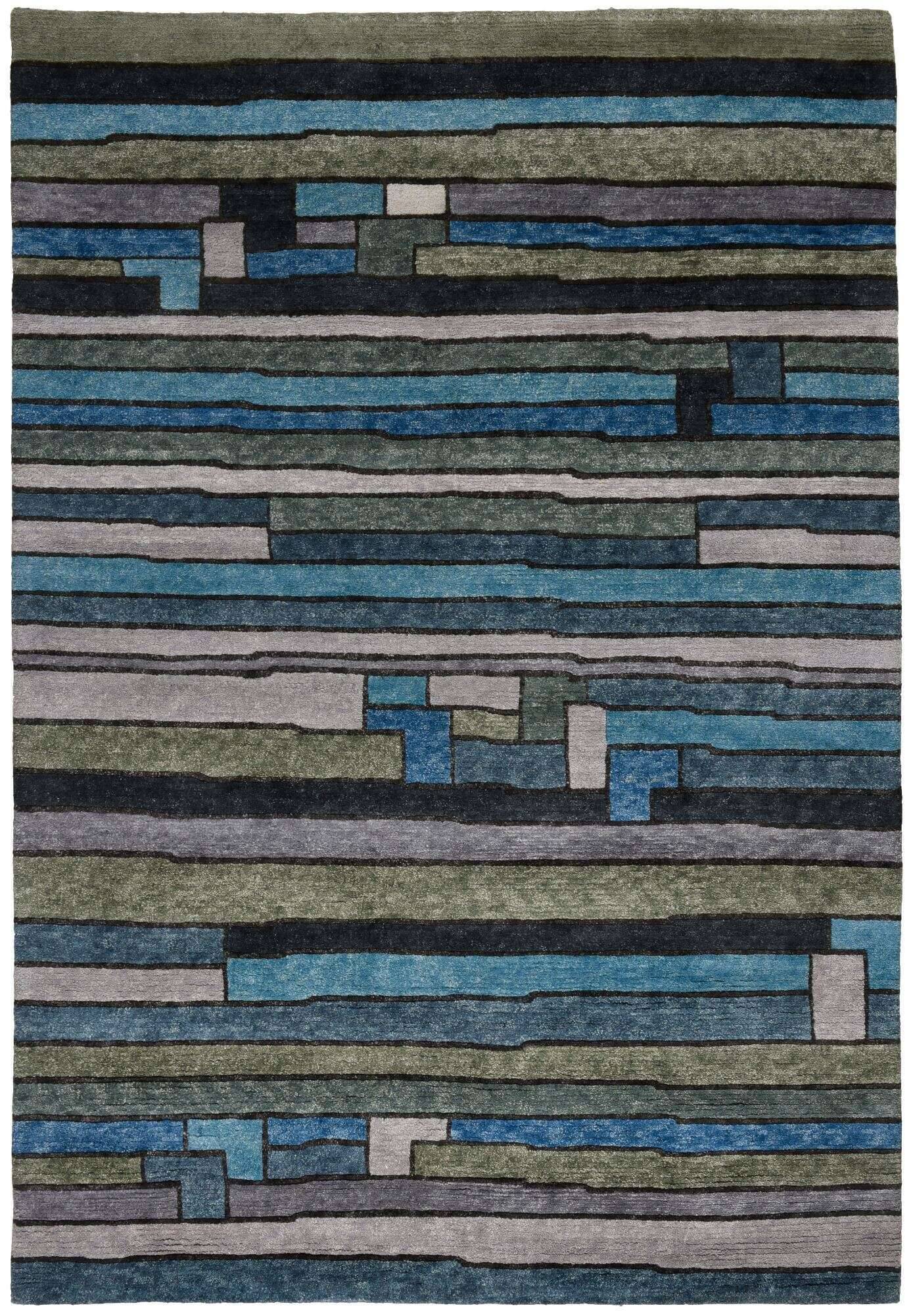 Talonga_RS682_705bluemulti_412490_1 Talonga Nepalteppich ca: 164 x 235 cm Handgeknüpft