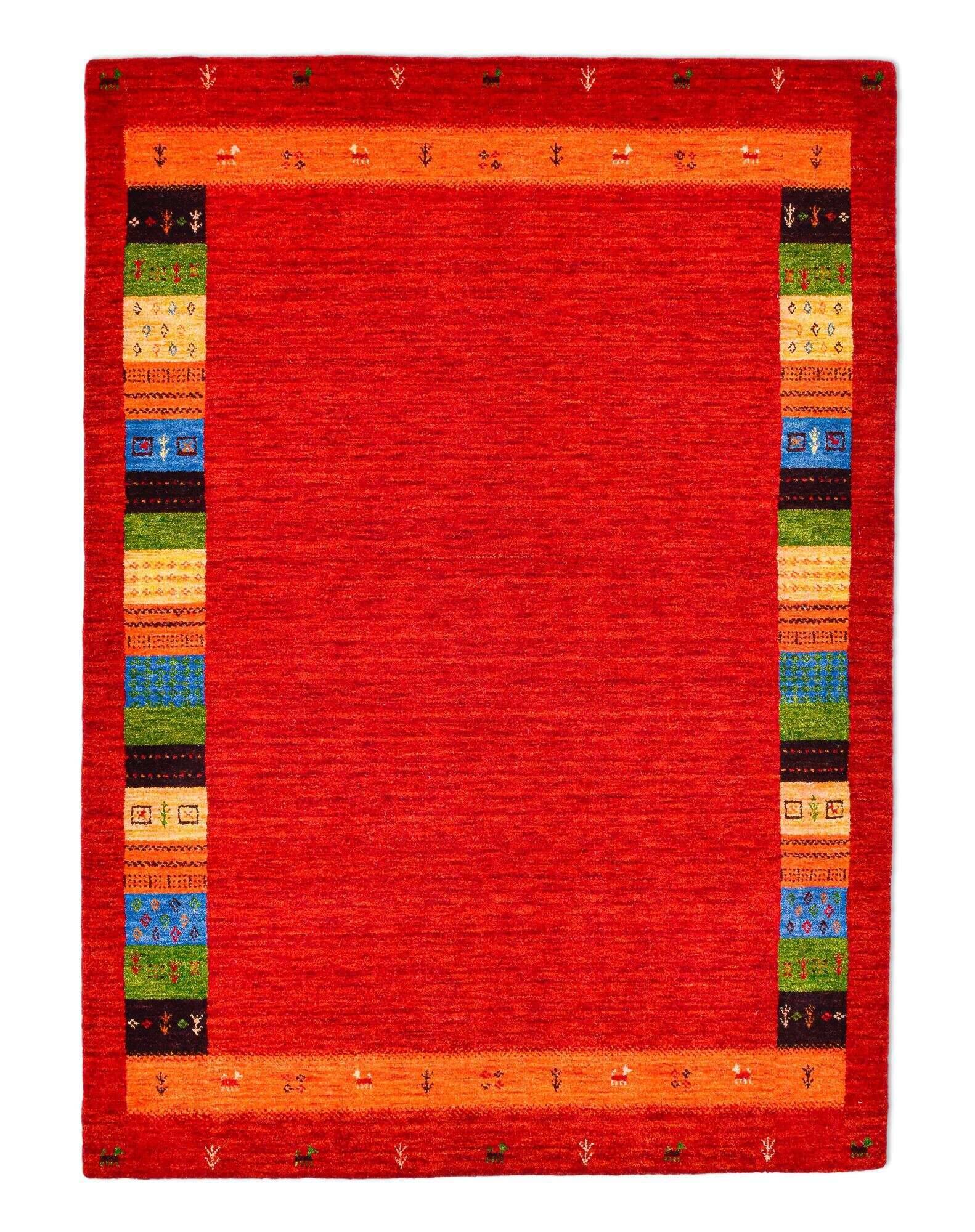 newyorkboxes_zo-2835-19_200red_416735_1 Gabbeh Teppich Schurwolle ca 160x230 cm rot multi