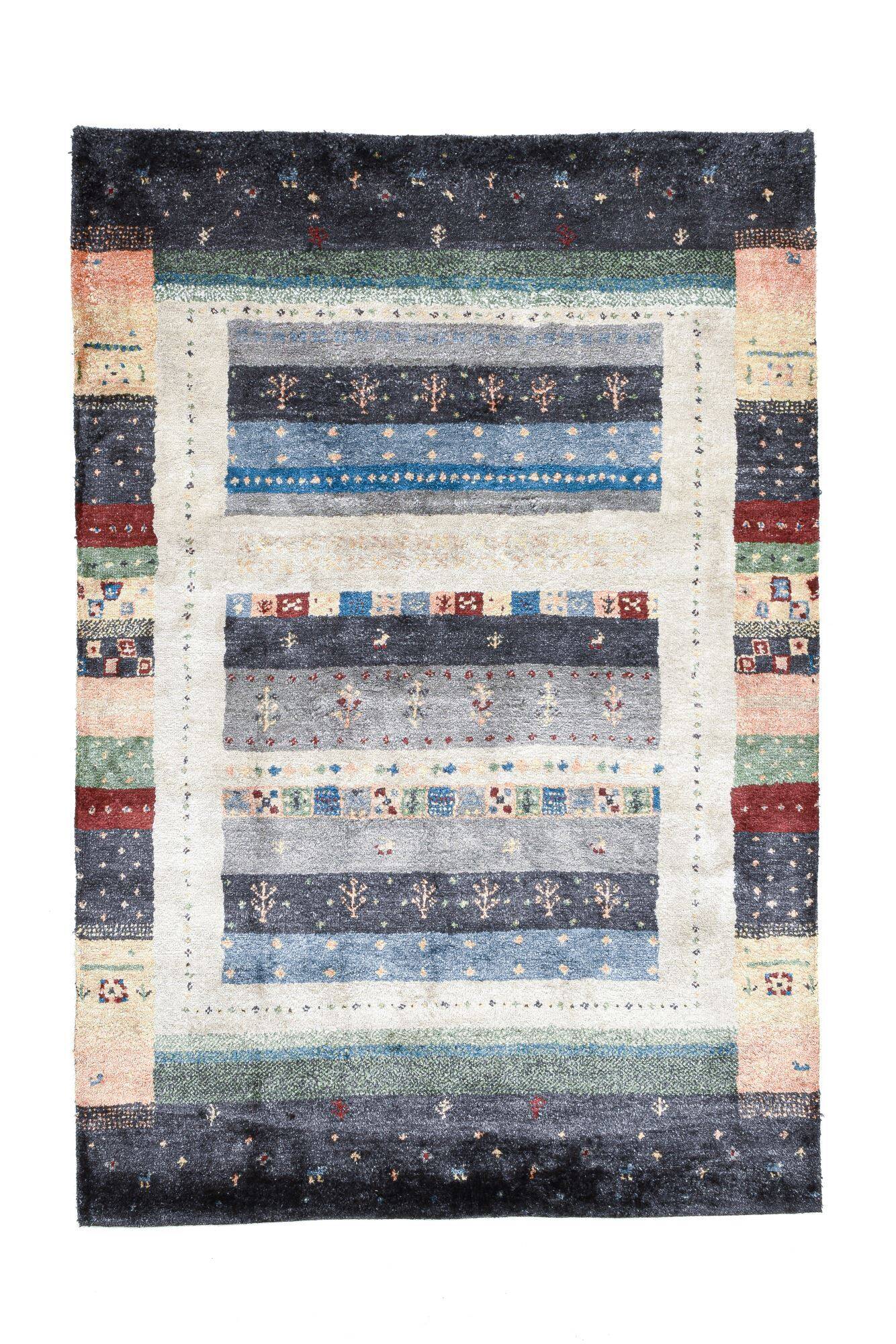 Gabbeh Teppich Keno Bambus Viskose Bunt 160x230cm Gabbeh Teppich Keno Bambus Viskose Bunt 160x230cm