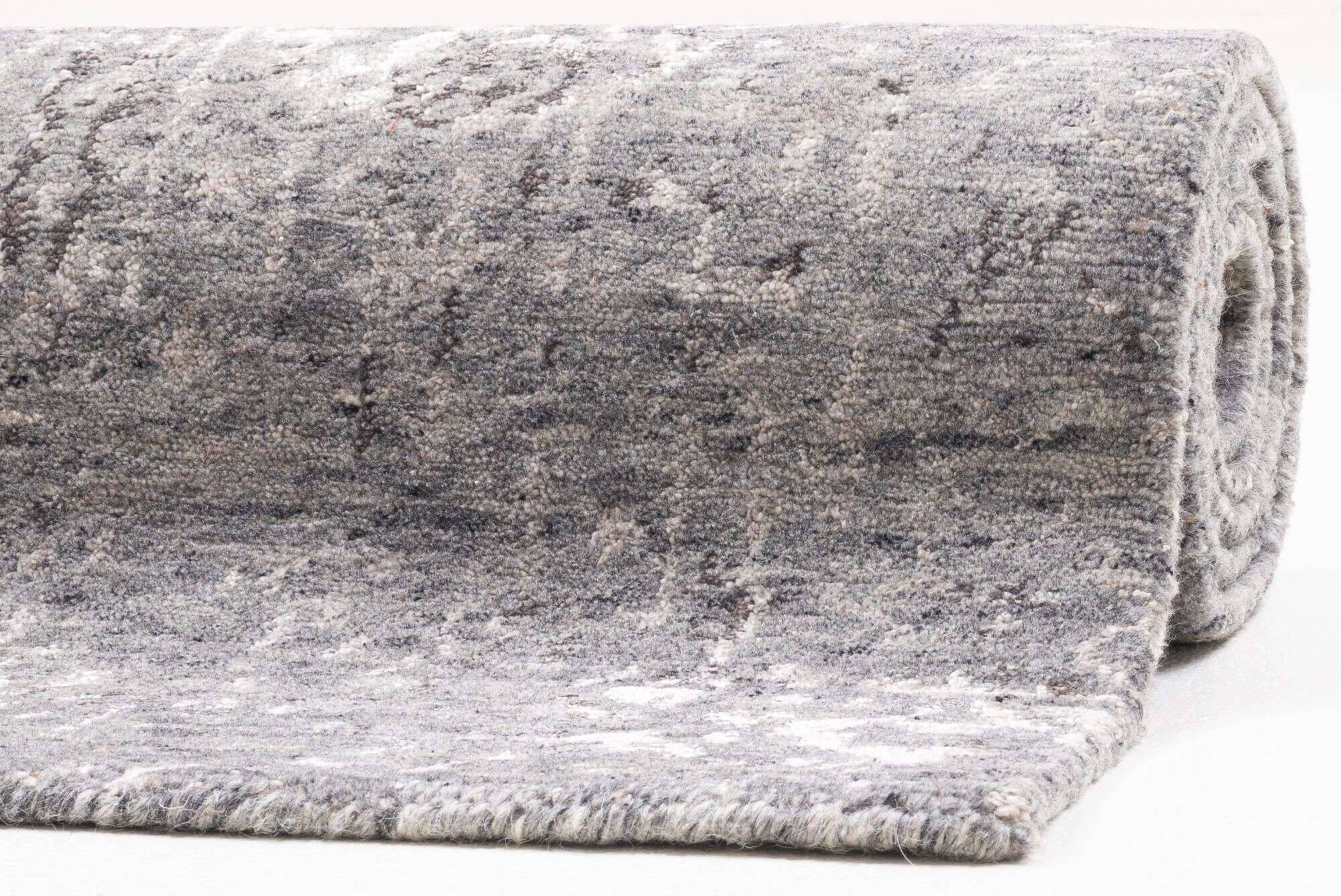 queenscity_zo-1887-17_650grey_409263_11 Vintage Teppich Queenscity 160x230cm Handgeknüpft Wolle Viskose Grau