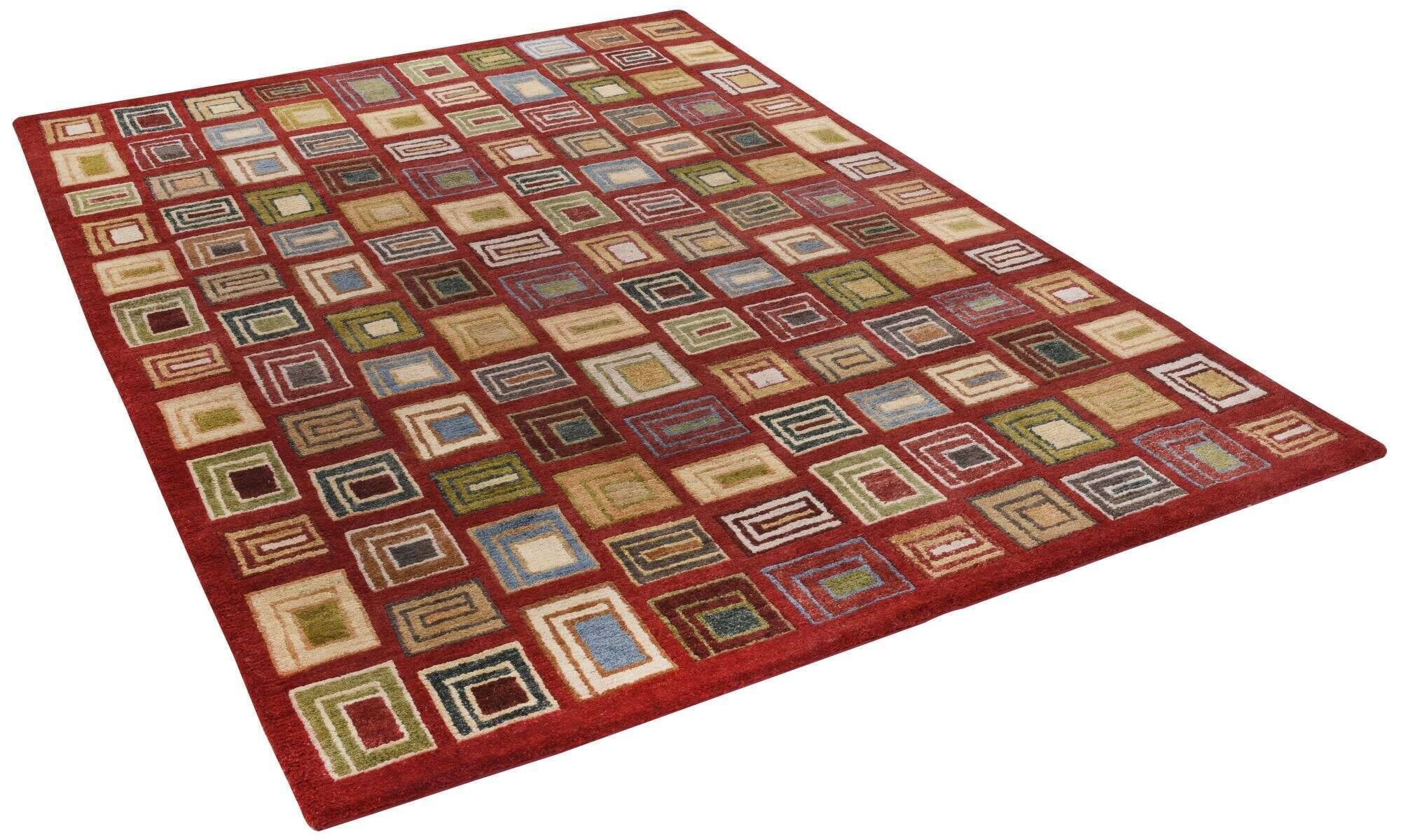 talonga_bc109_b66red_110000_2 Nepal Teppich Design Talonga Handgeknüpft rot bunt 170x240 cm