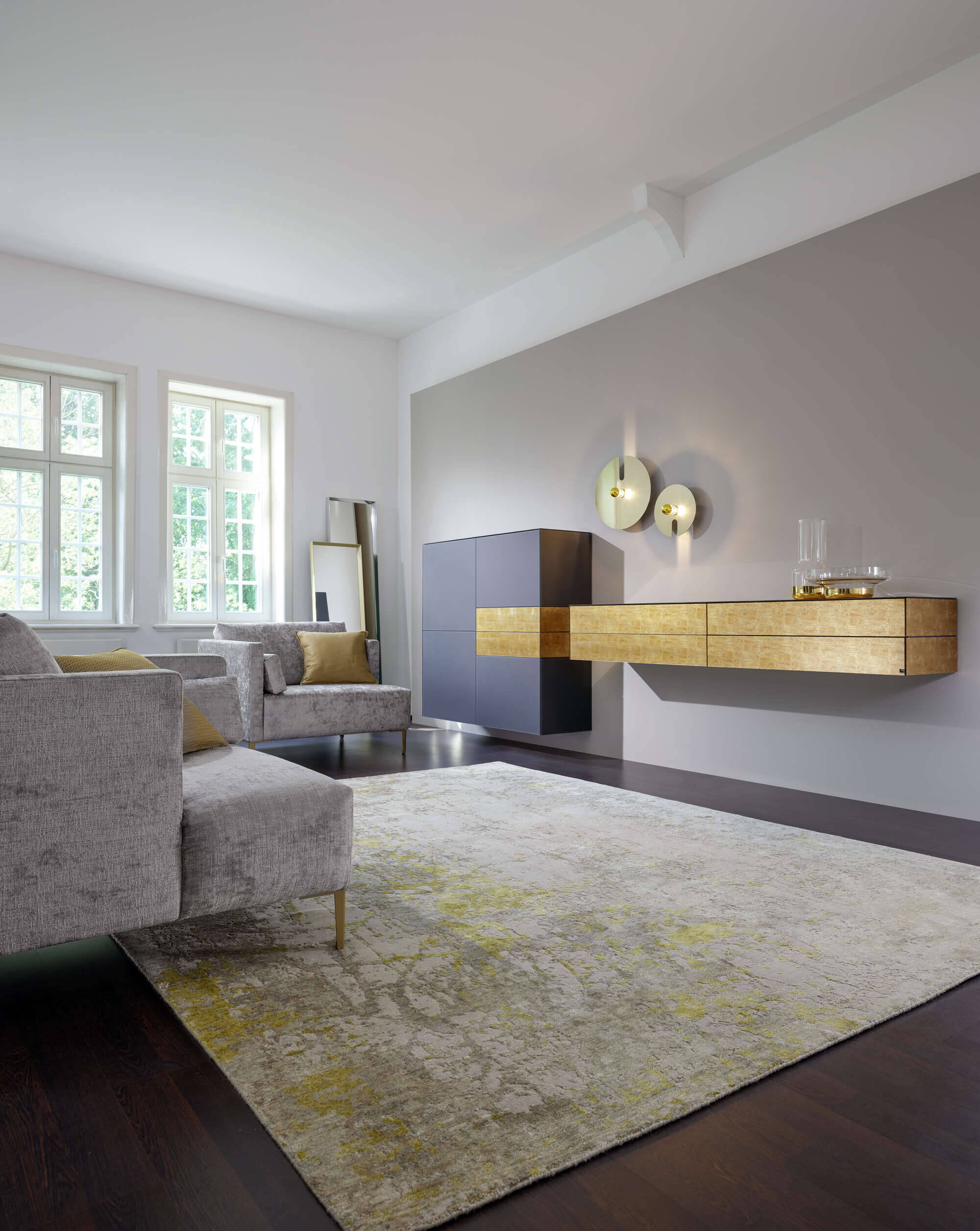 CAP07-303-15 CAPITOL LAKUR Handgeknüpfter Design Teppich aus Schurwolle und Viskose