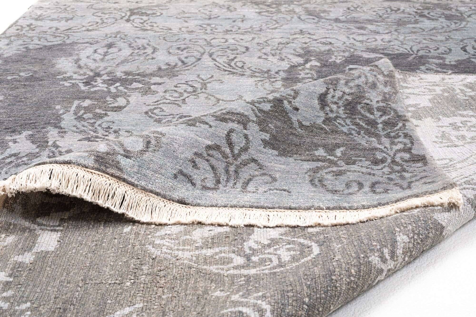 queensland_4825_650grey_402103_9 Design Teppich Queensland Handgeknüpft 170x240cm Viskose grau