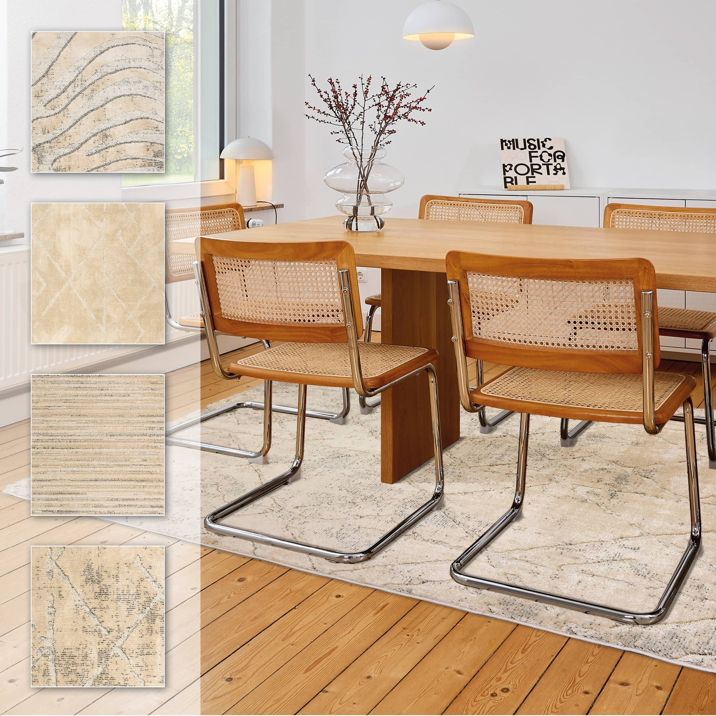 Wohnteppich Lou D.254 C.003 Rauten creme-grau