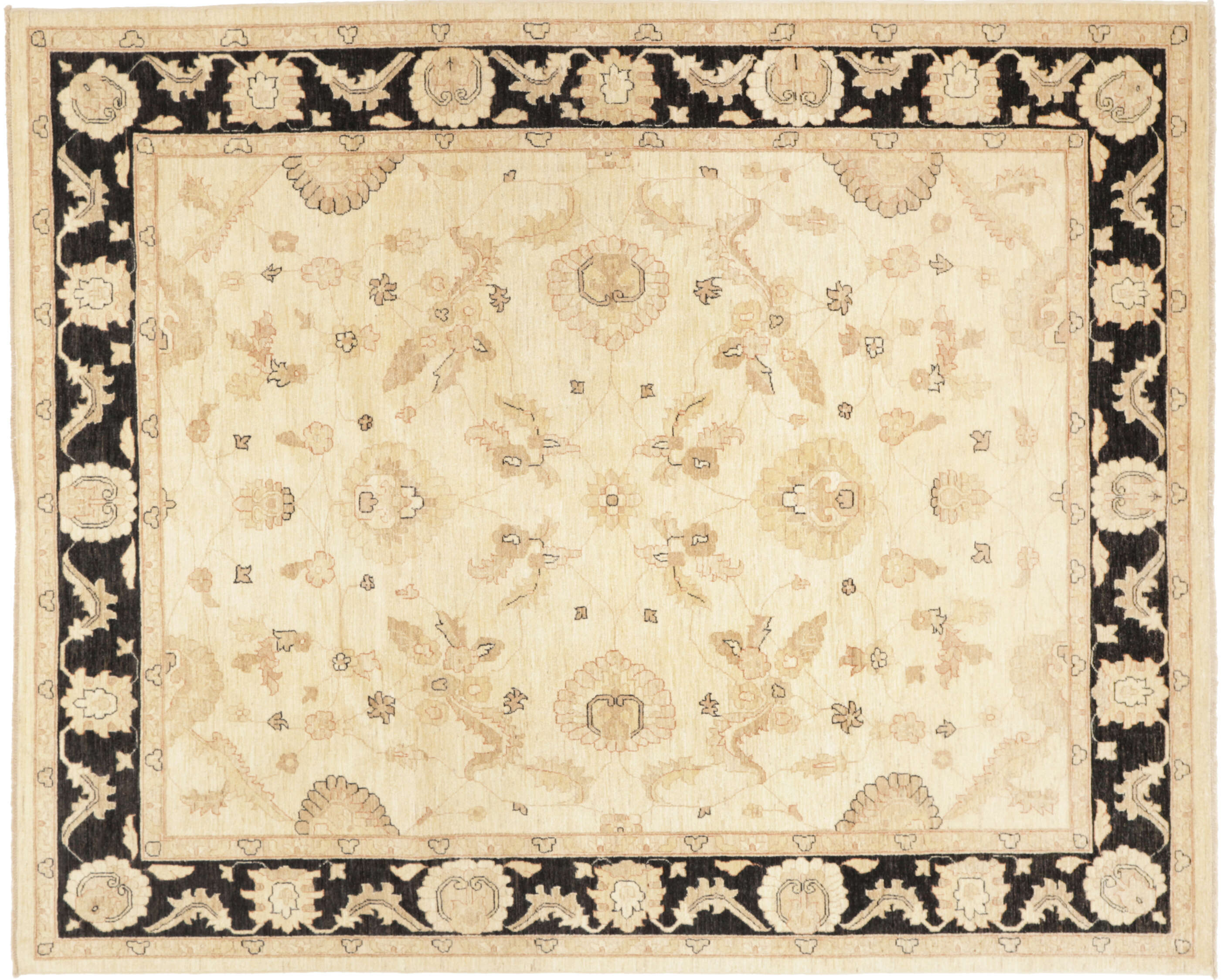 Teppich Ziegler 239x307cm Orientteppich beige Handgeknüpft Wolle