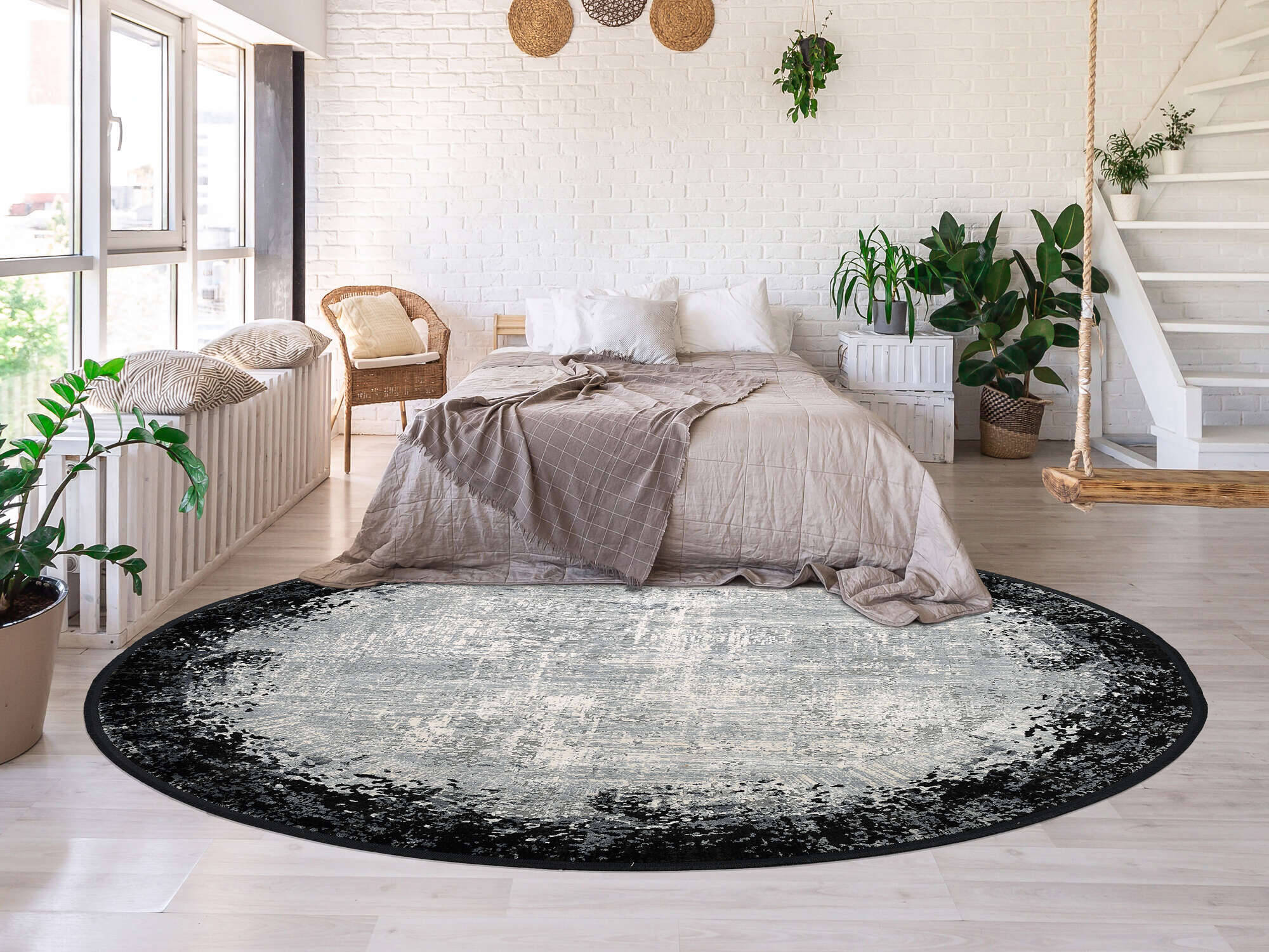 BES01-407-21 Teppich BORDER WK Wohnen Vintage Design Teppich