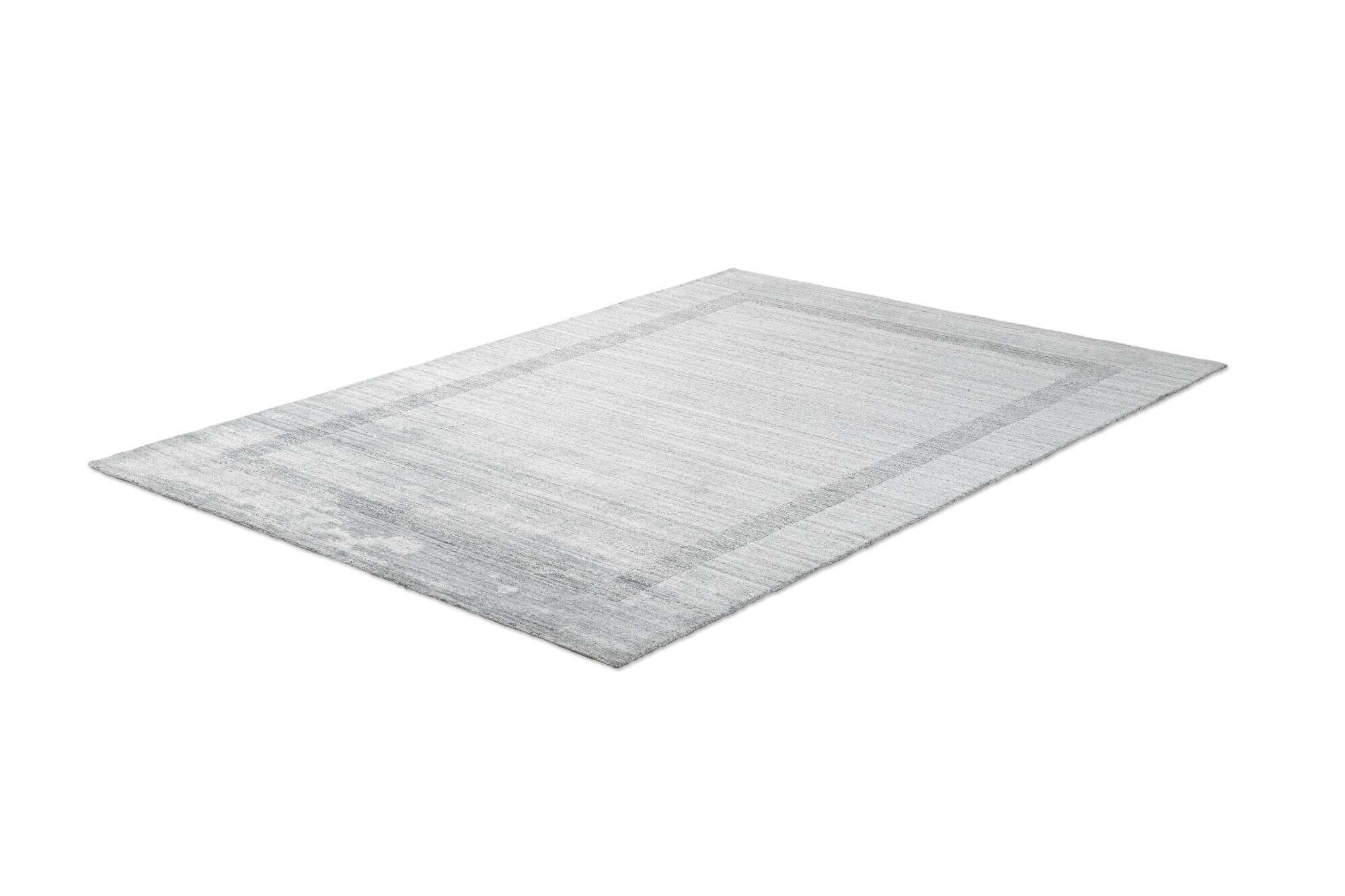 Teppich Modern Nevada Viscose Handgewebt 160x230cm grau Bordüre