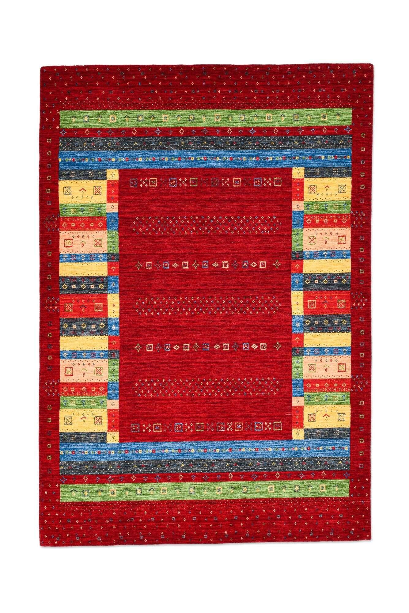 lorisuperdiamond_zo-2418-18_201red_412774_1 Gabbeh Teppich Orient 160x230cm Schurwolle rot bunt