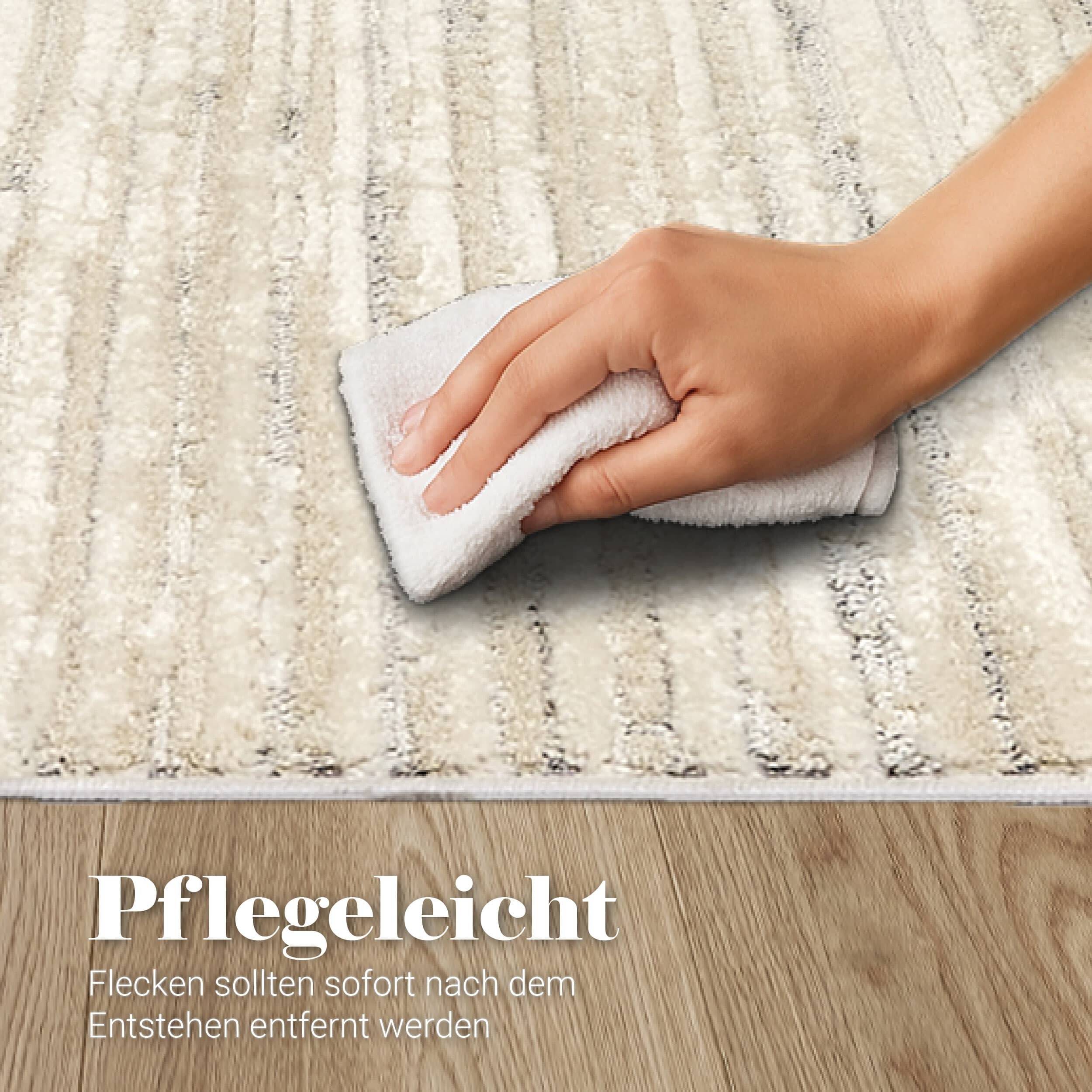 Wohnteppich Lou D.253 C. 003 Streifen creme-grau