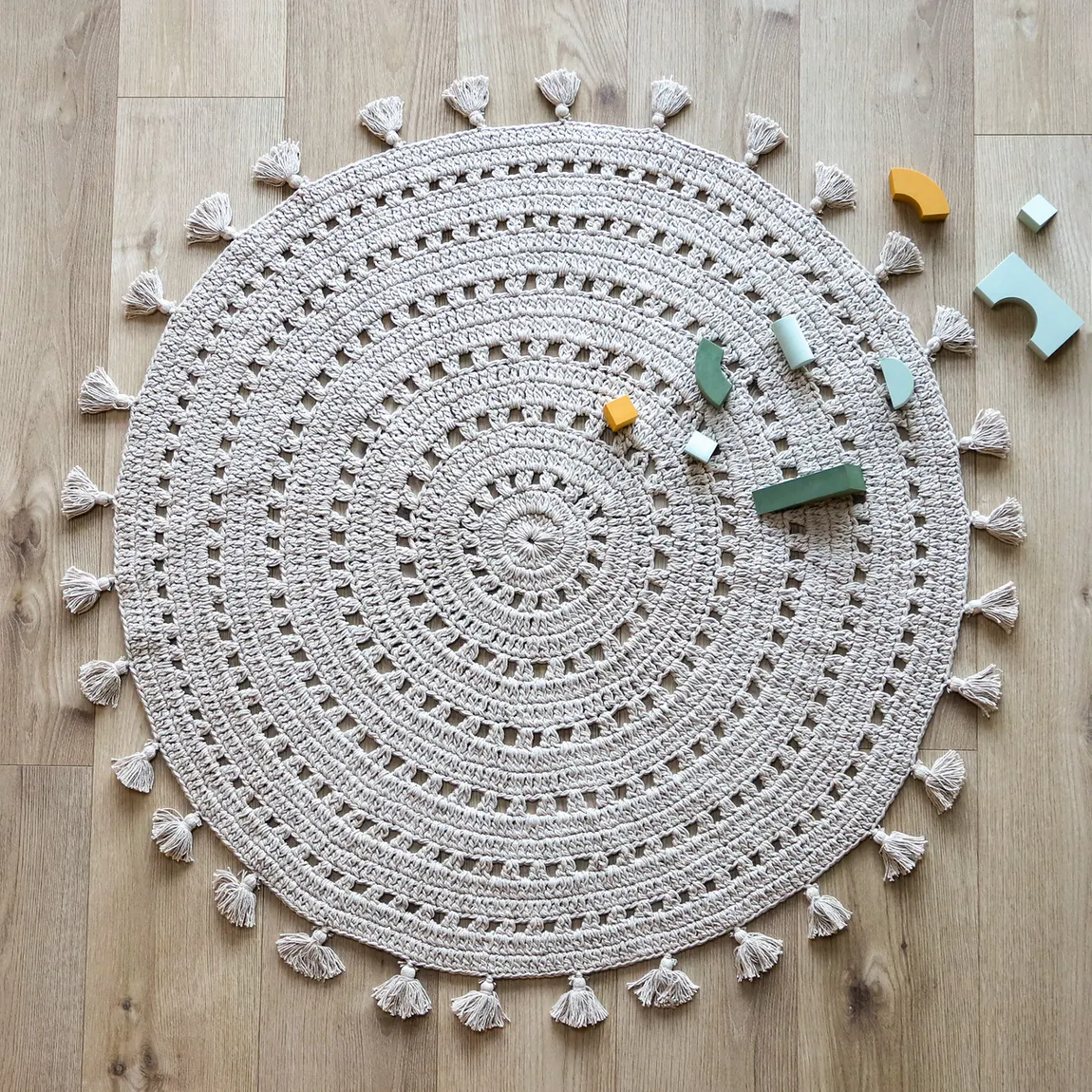 Teppich Pearl rund 120 cm Baumwolle