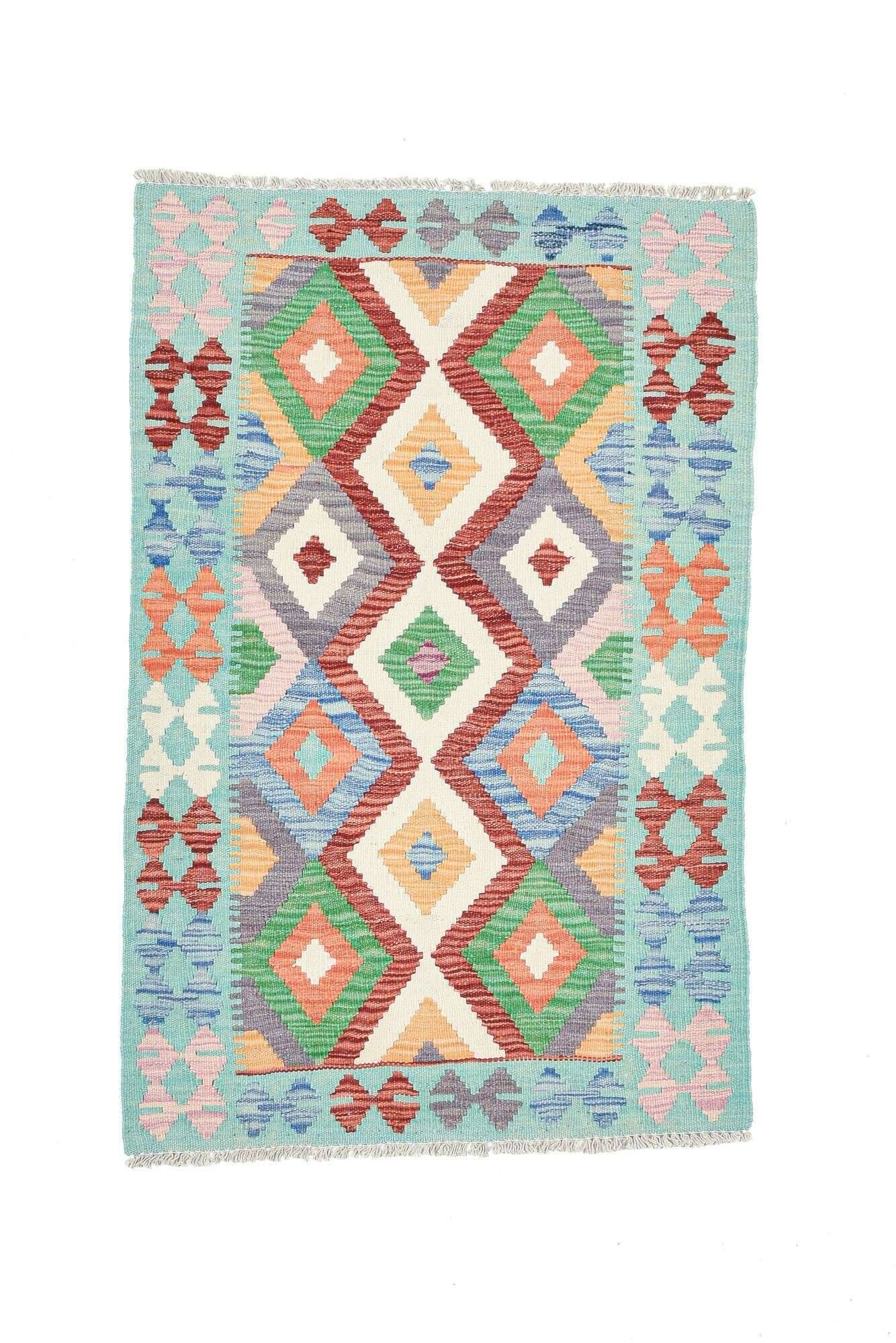 tablashah_1503_800multicolor_434904_1 Handgewebter Kelim Teppich Tablashah Schurwolle bunt 081x126cm