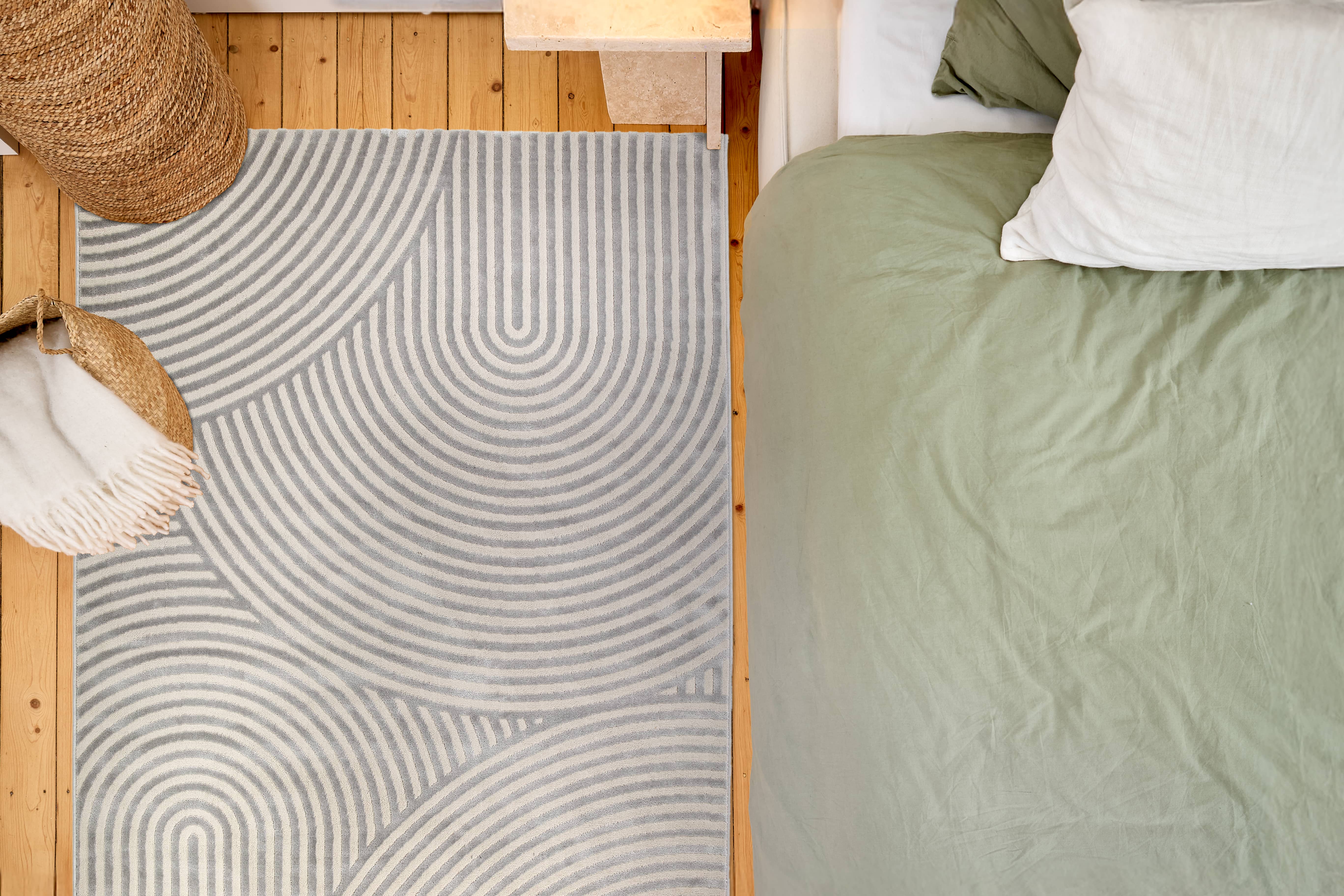 Vintageteppich Jules D.253 C. 004 Kringel silber Vintageteppich Jules D.253 C. 004 Kringel silber