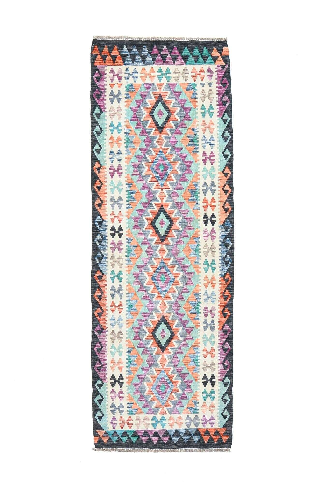 tablashah_3994_800multicolor_434933_1 Kelim Teppich Tablashah Handgewebt Schurwolle bunt 082x242cm