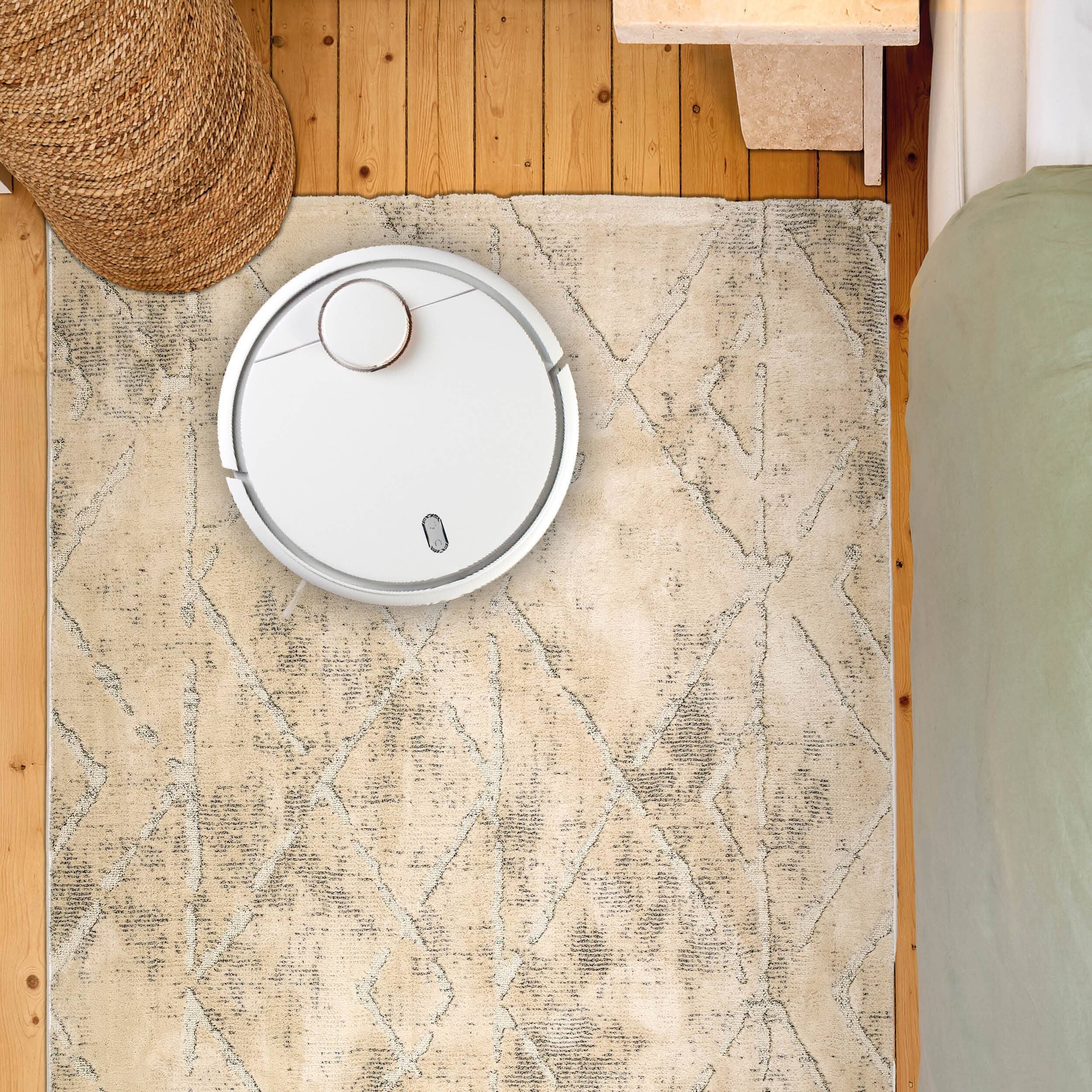 Wohnteppich Lou D.254 C.003 Rauten creme-grau